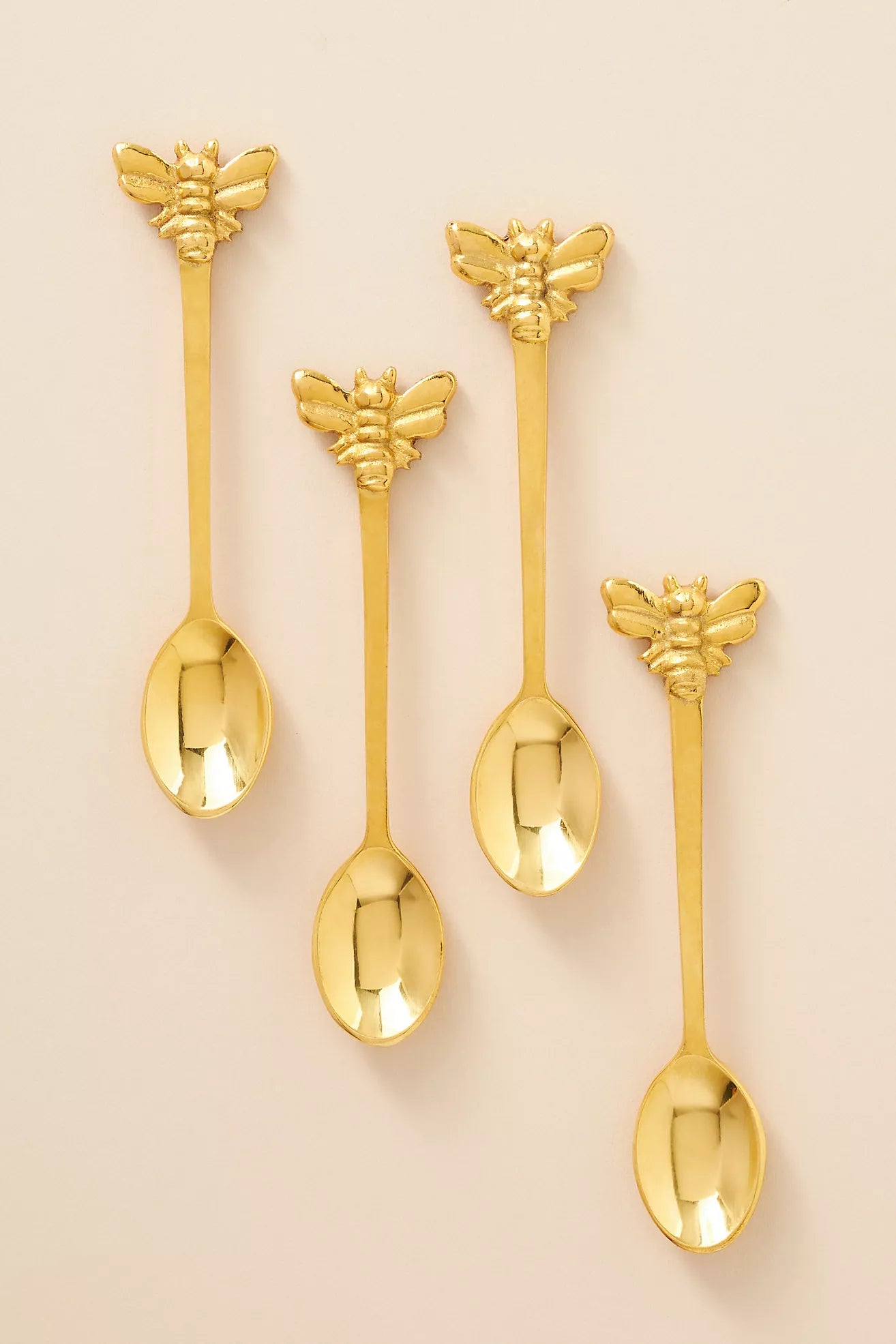 Brass Teaspoon Flower or Bee Spoon Single