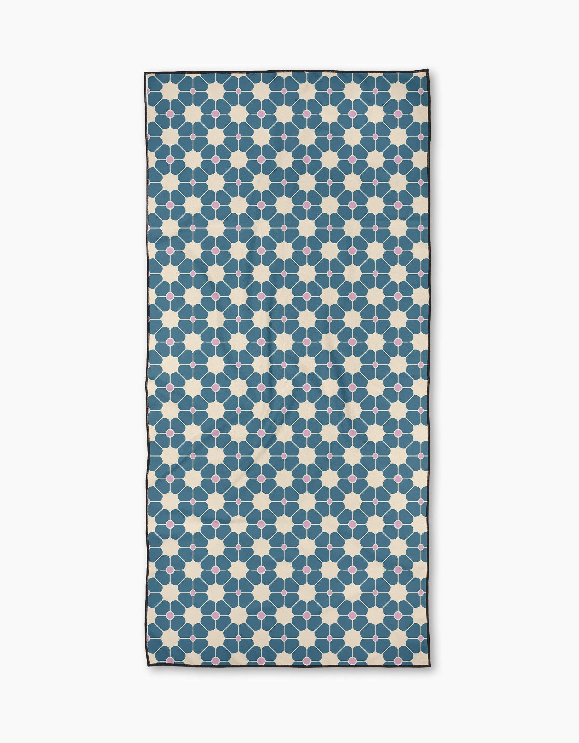 Flora Tile Blue Beach Towel