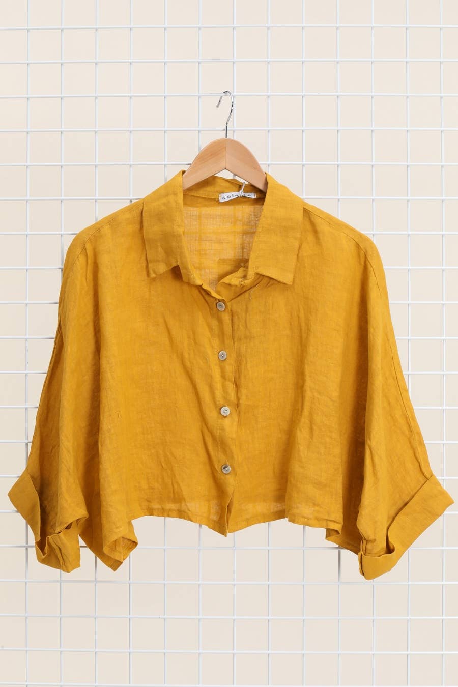 Linen crop shirt