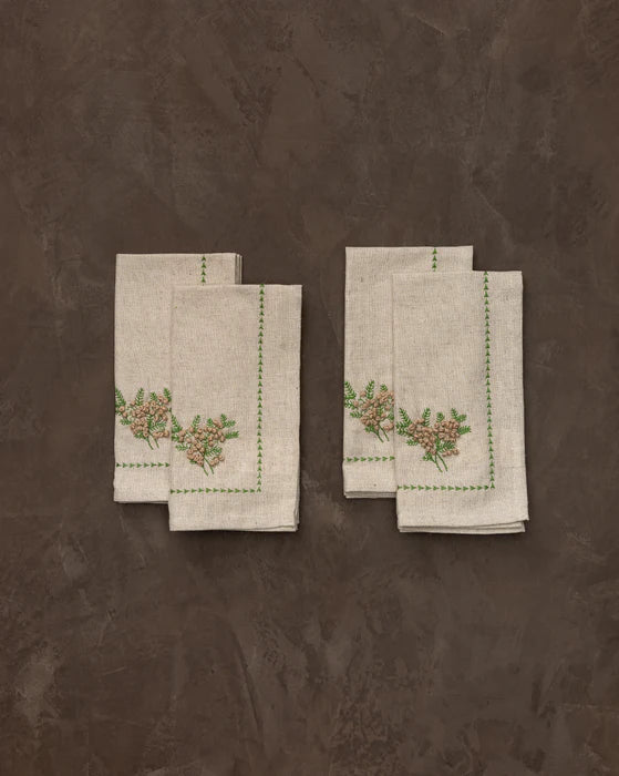 Botanical Embroidery Napkins Set