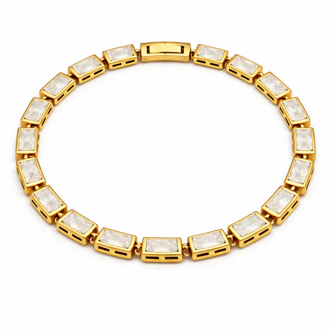 Monroe Baguette Bezel Tennis Chain Bracelet