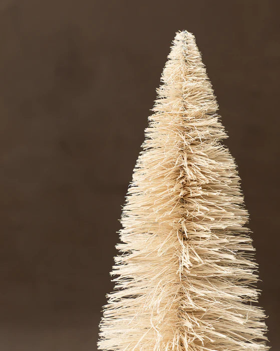 Sisal Bottle Brush Tree with Carved Base