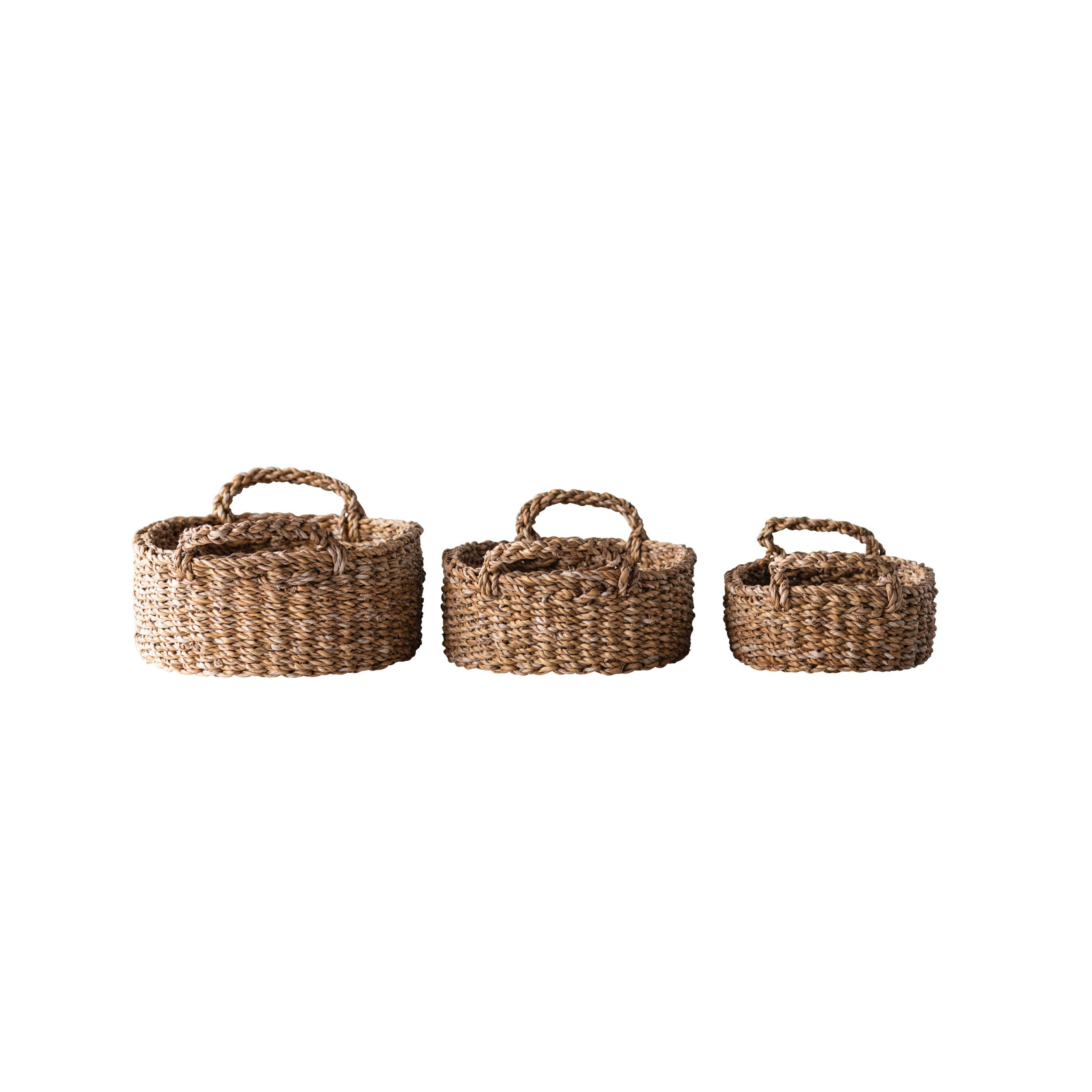 Hand-Woven Baskets with Handles