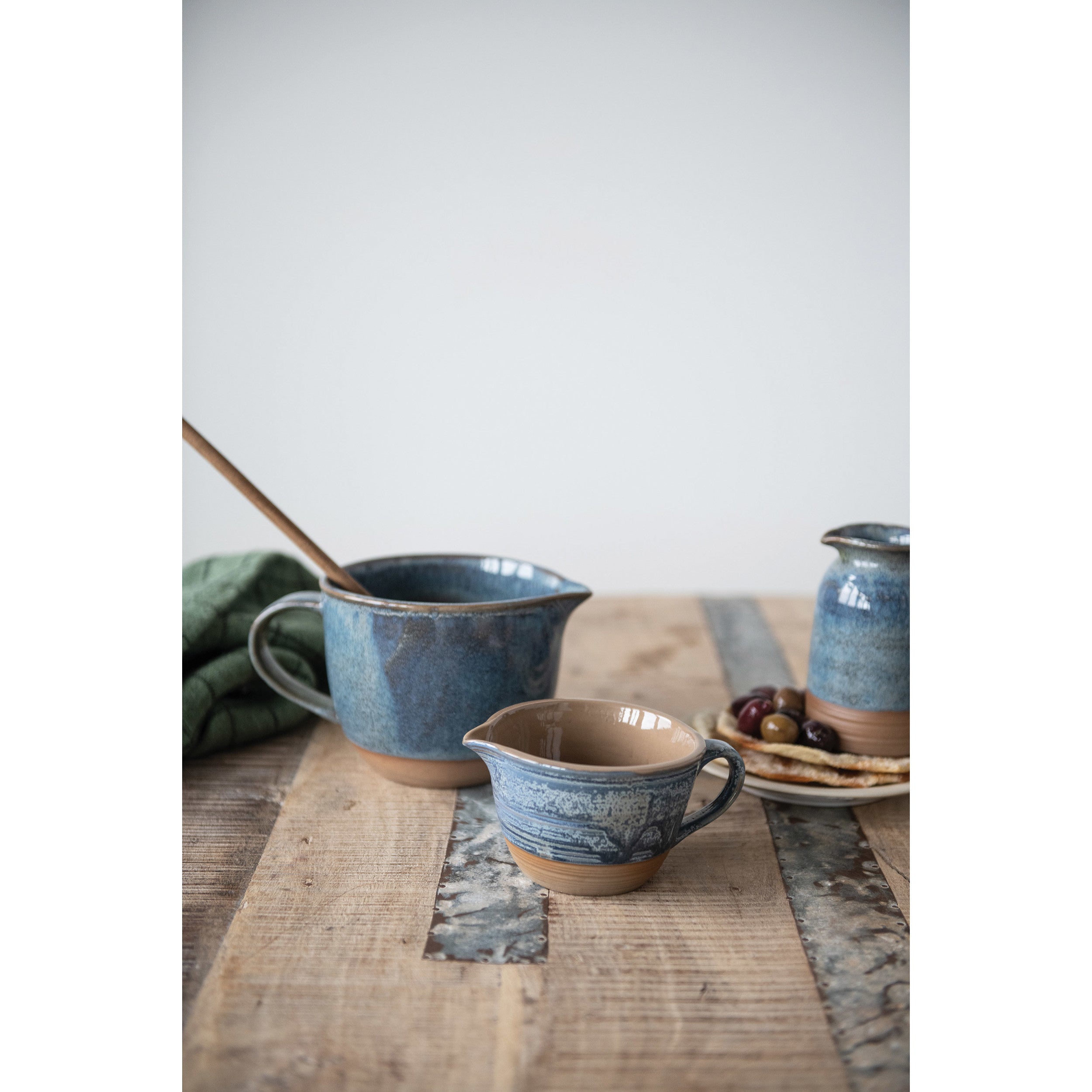 Stoneware Batter Bowl with Reactive Glaze