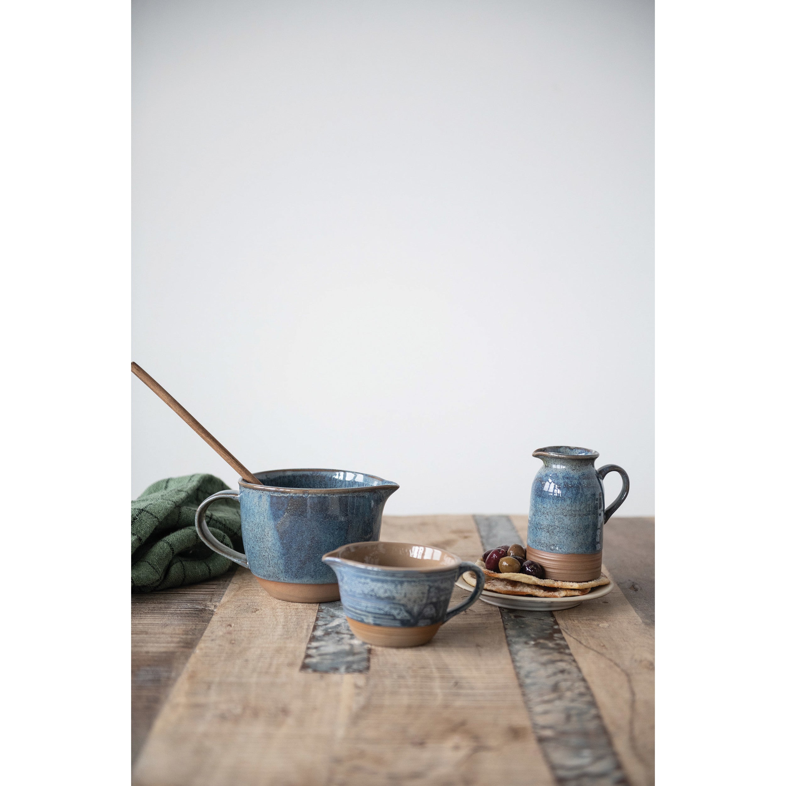 Stoneware Batter Bowl with Reactive Glaze