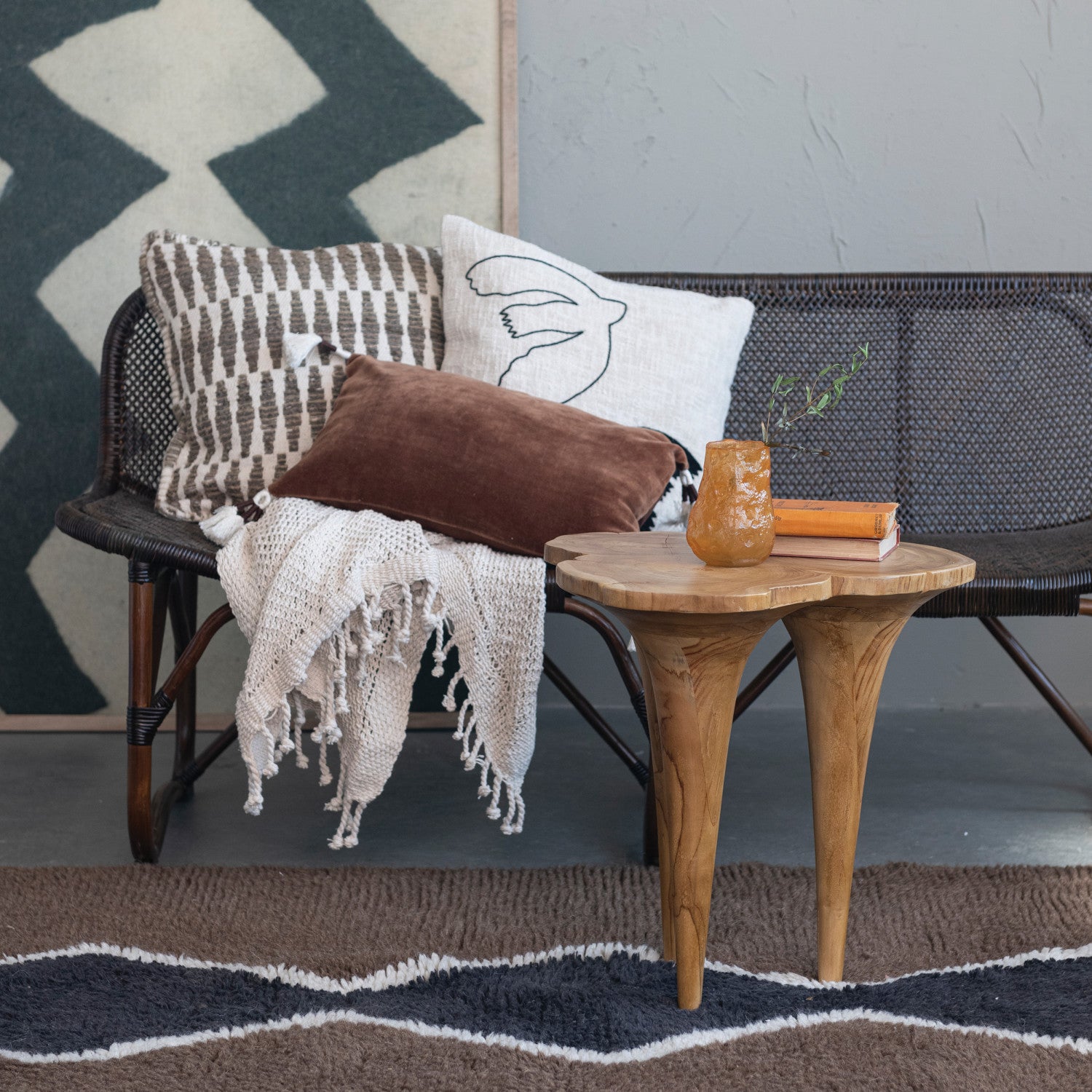 Teakwood Root Live Edge Side Table