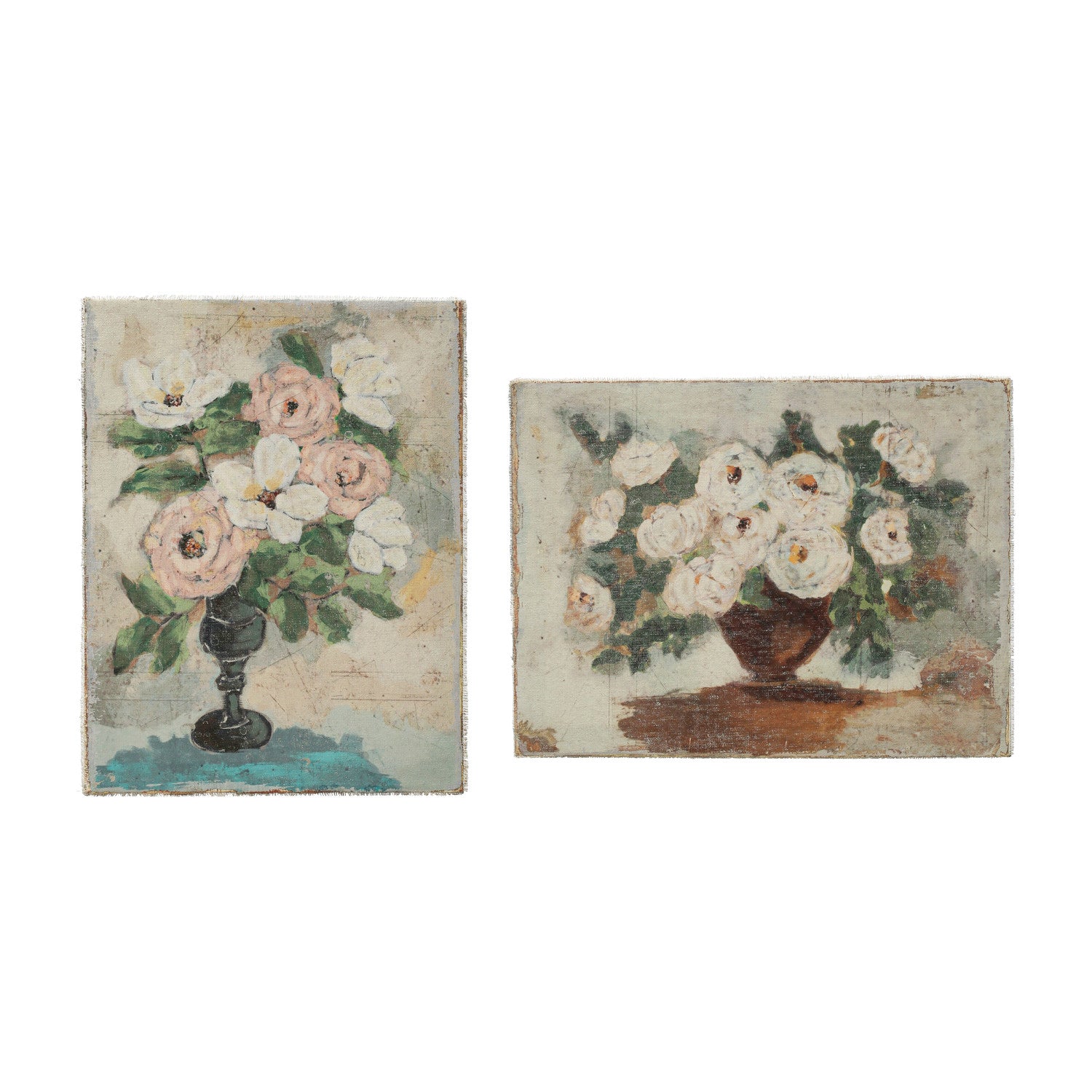 Canvas Wall Décor w/ Flowers in Vase, Multi Color, 2 Styles