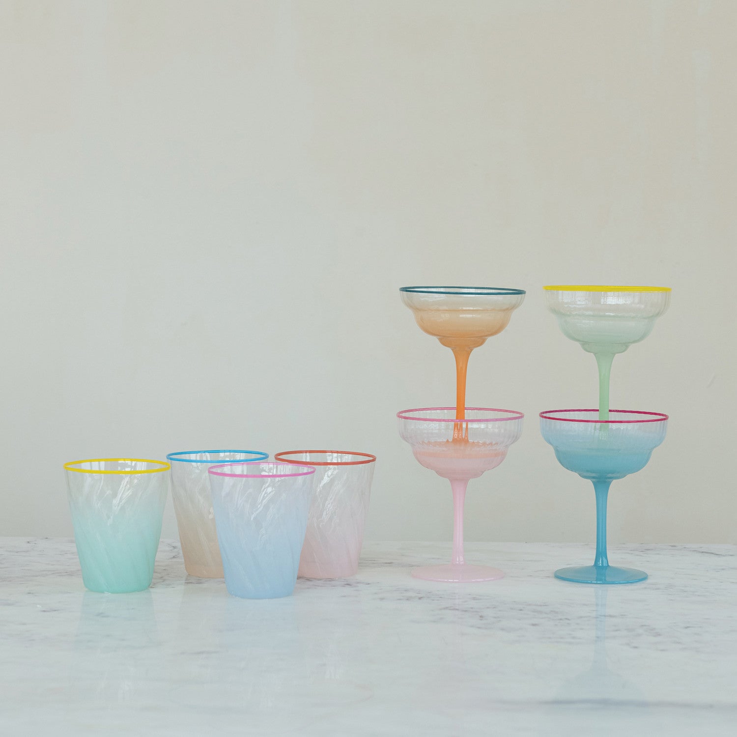 Ombre Twisted Drinking Glass