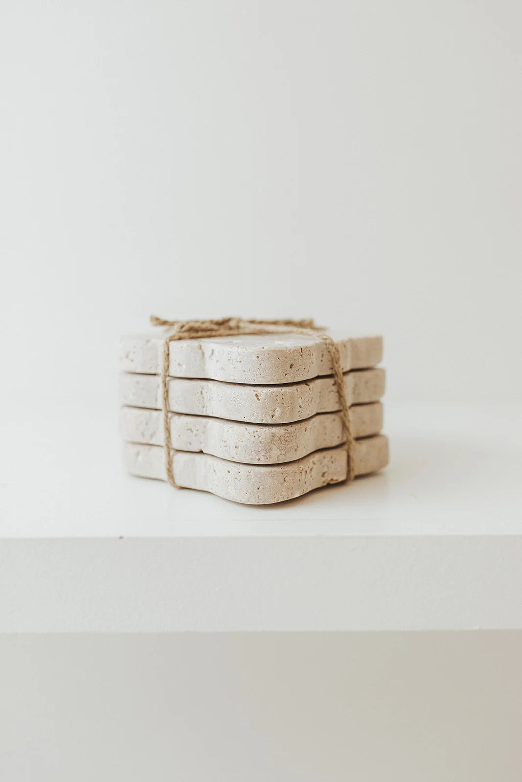 Scalloped Travertine Coasters