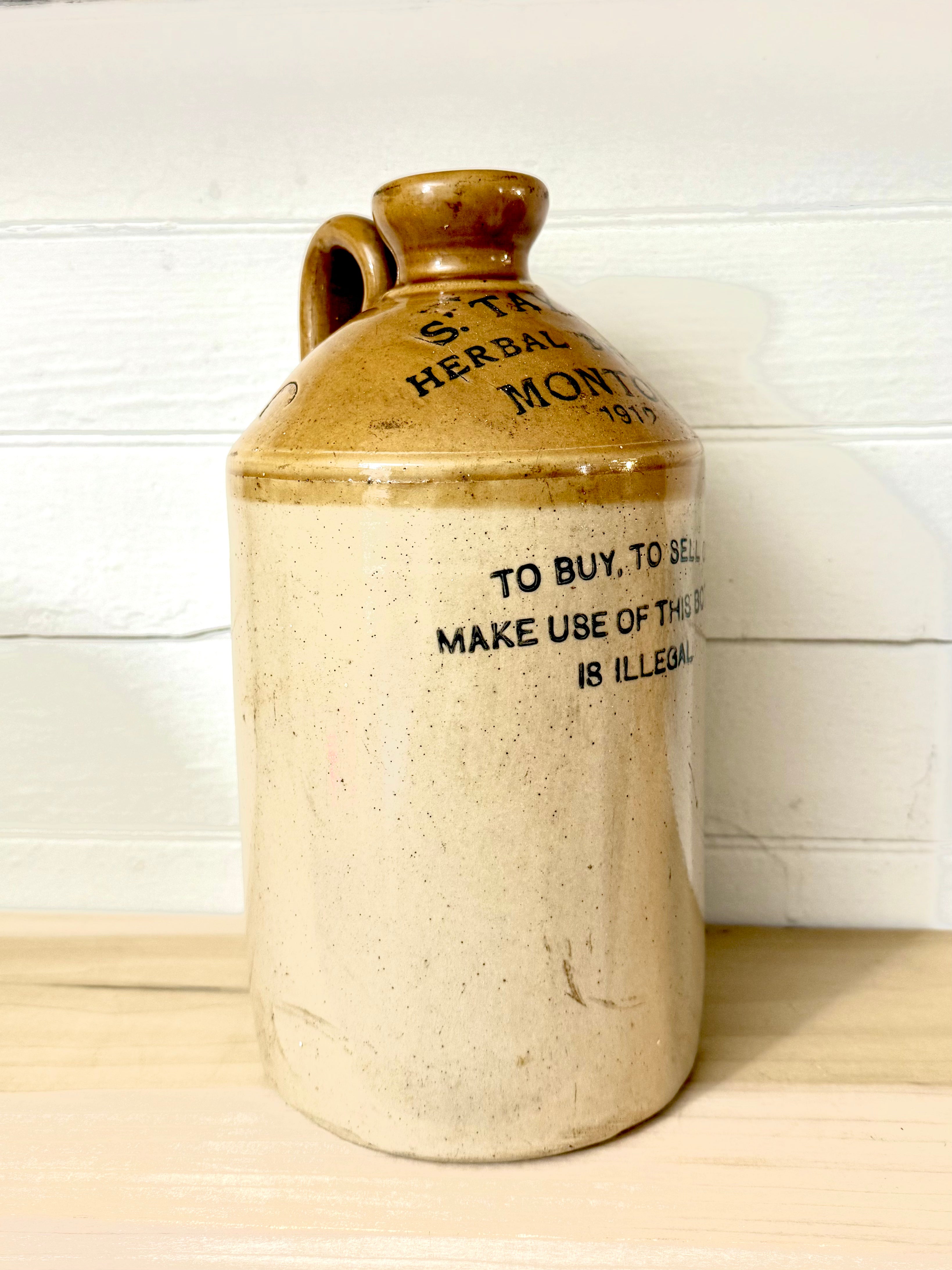 Antique Botanical Brewers Jug