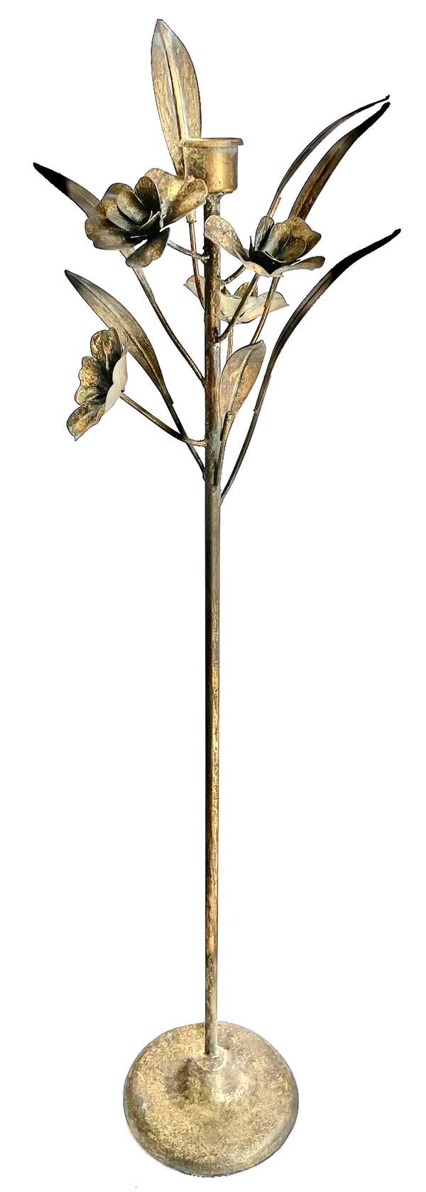 Bronze Flower Candlestand