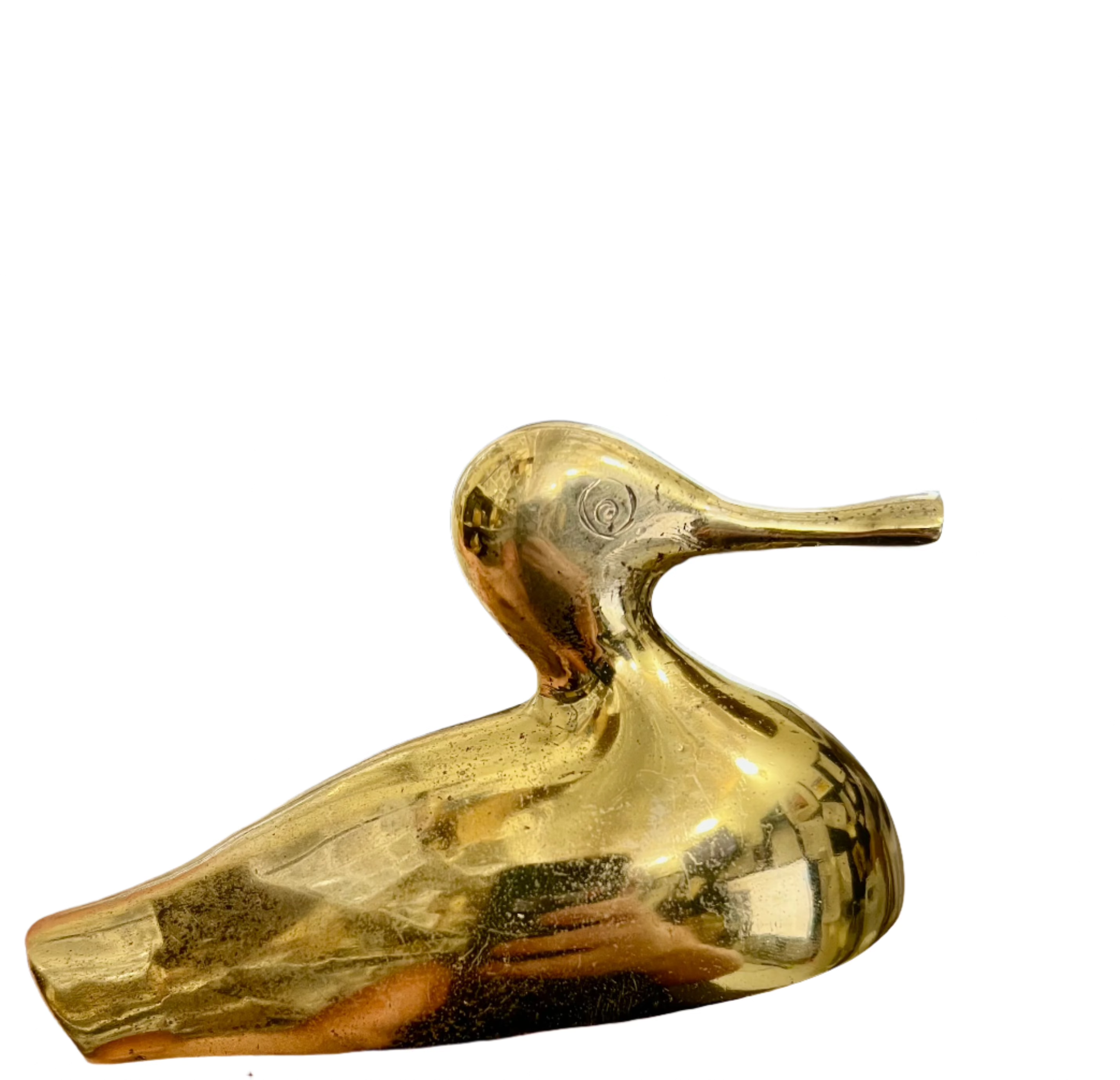 Mid-Century Modernist Italian Polished Brass Duck