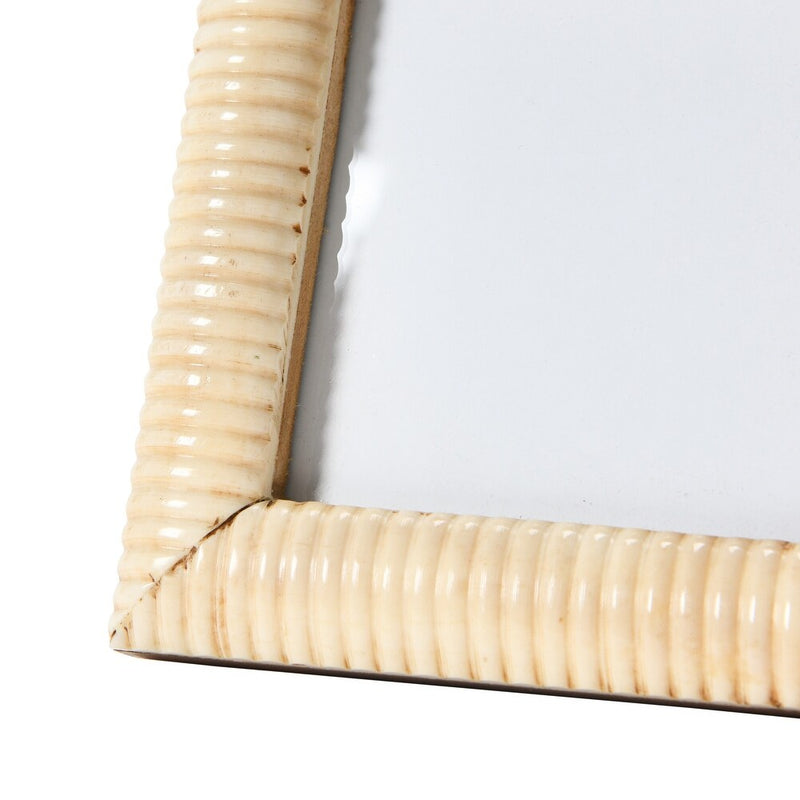 Hand-Carved Photo Frame with Ribbed Pattern