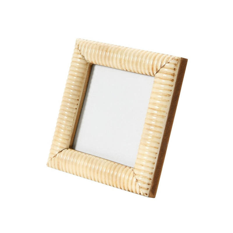 Hand-Carved Photo Frame with Ribbed Pattern