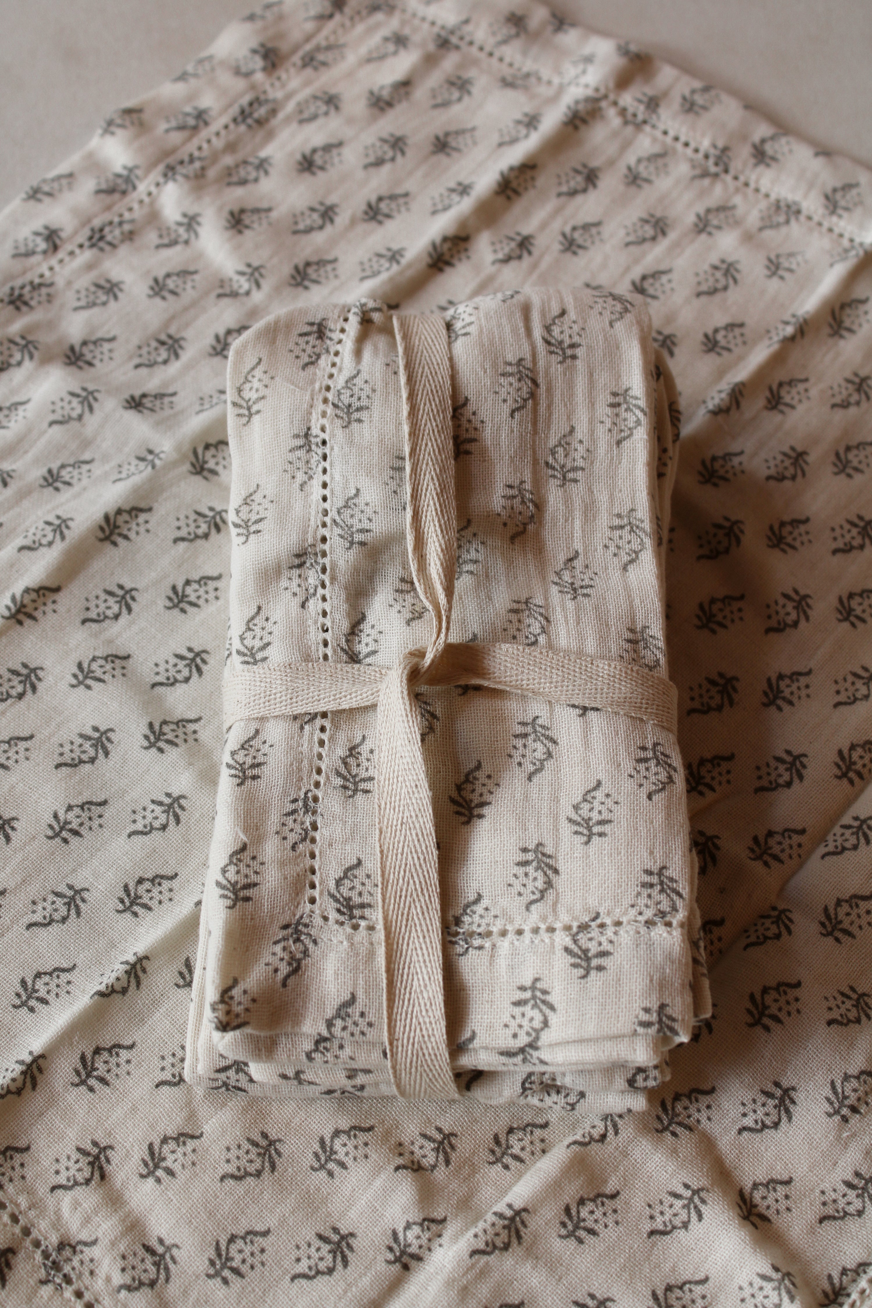 Block Printed Floral Napkins