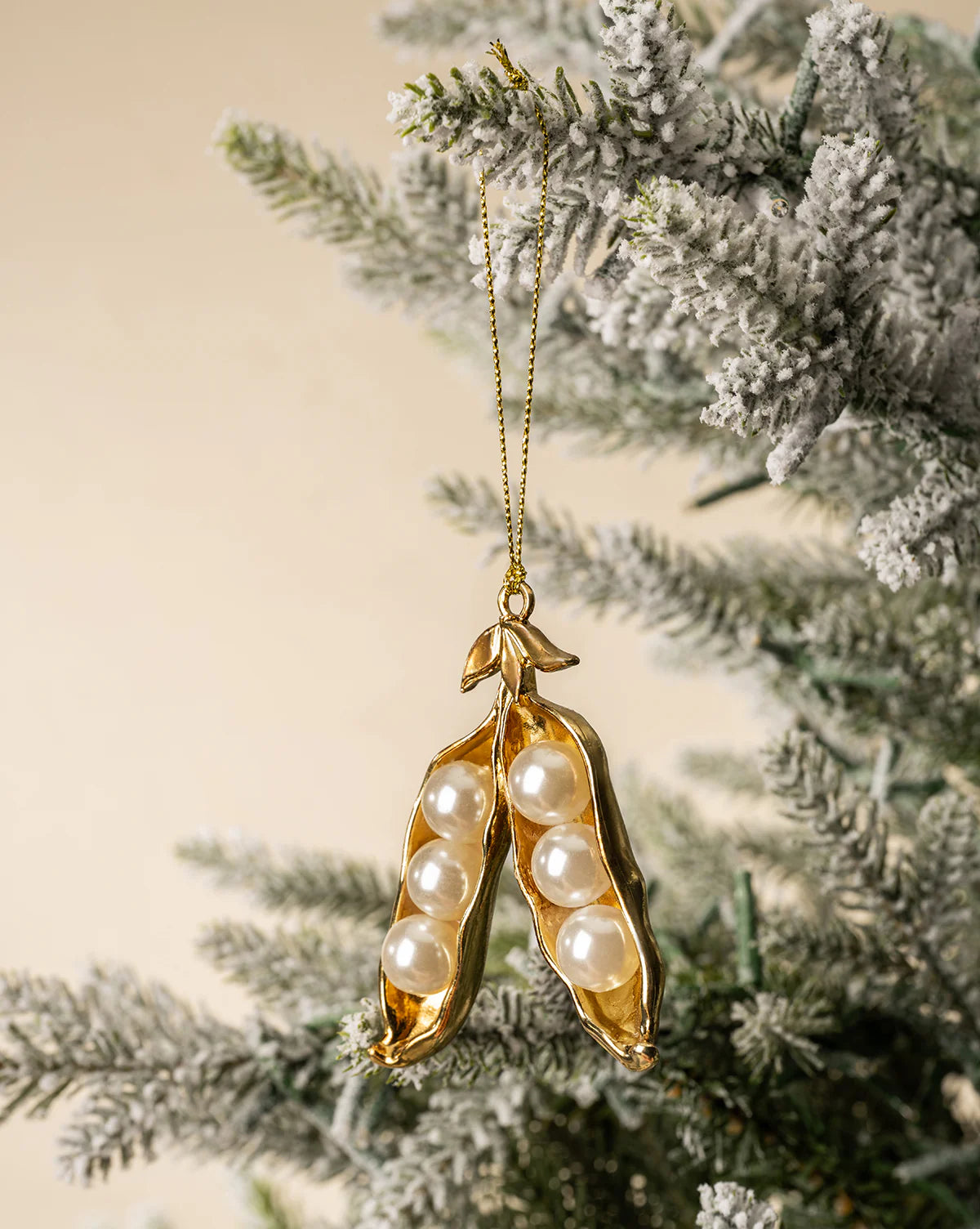 Pearl Pea Pod Ornament