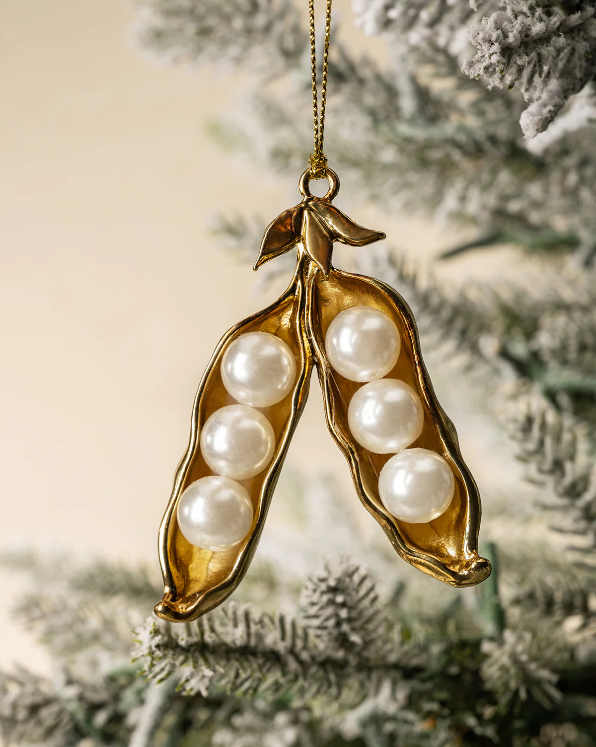 Pearl Pea Pod Ornament