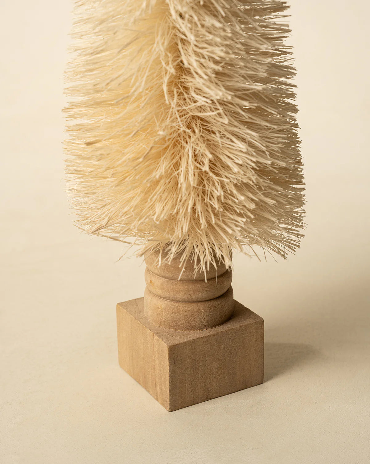 Sisal Bottle Brush Tree with Carved Base