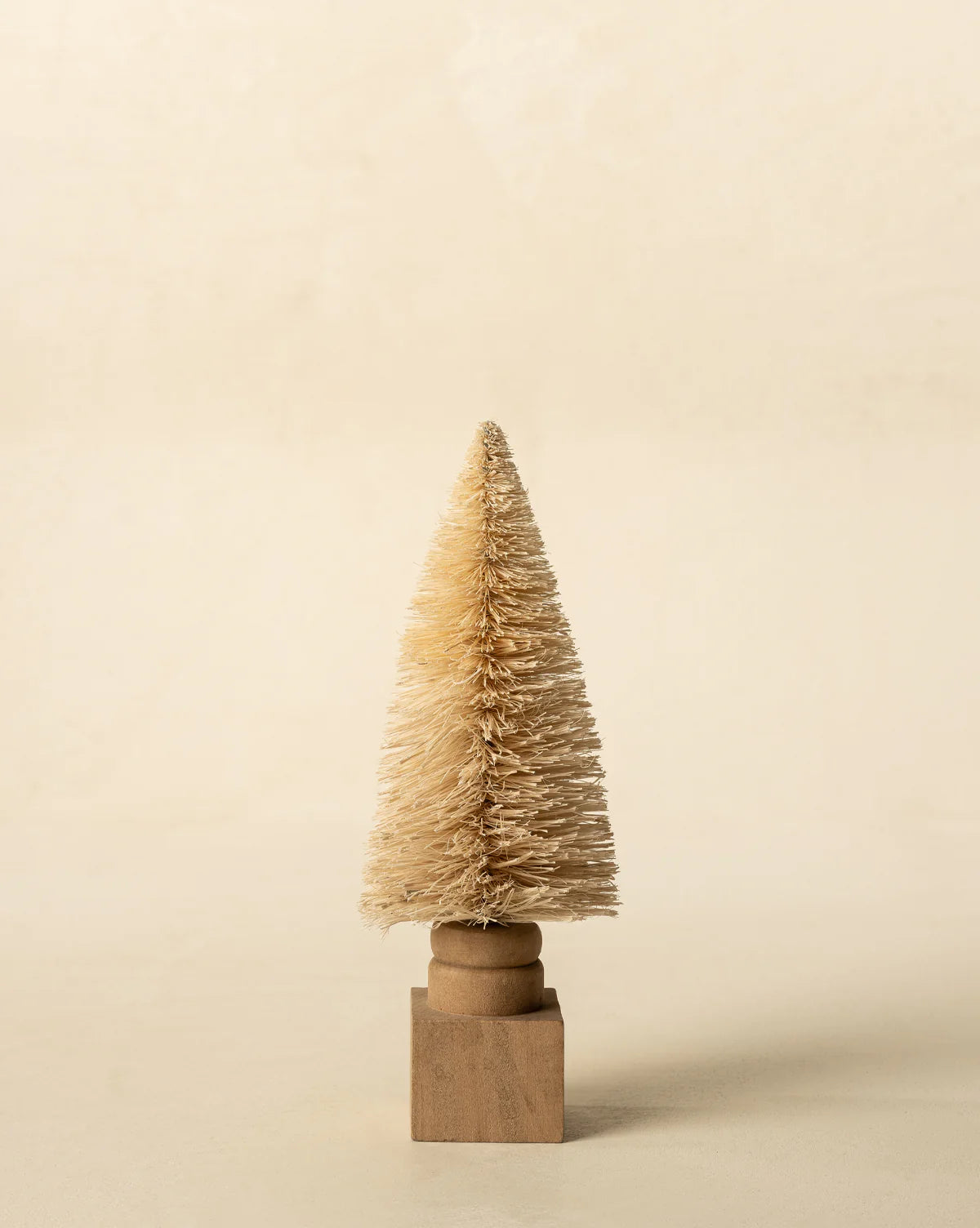 Sisal Bottle Brush Tree with Carved Base