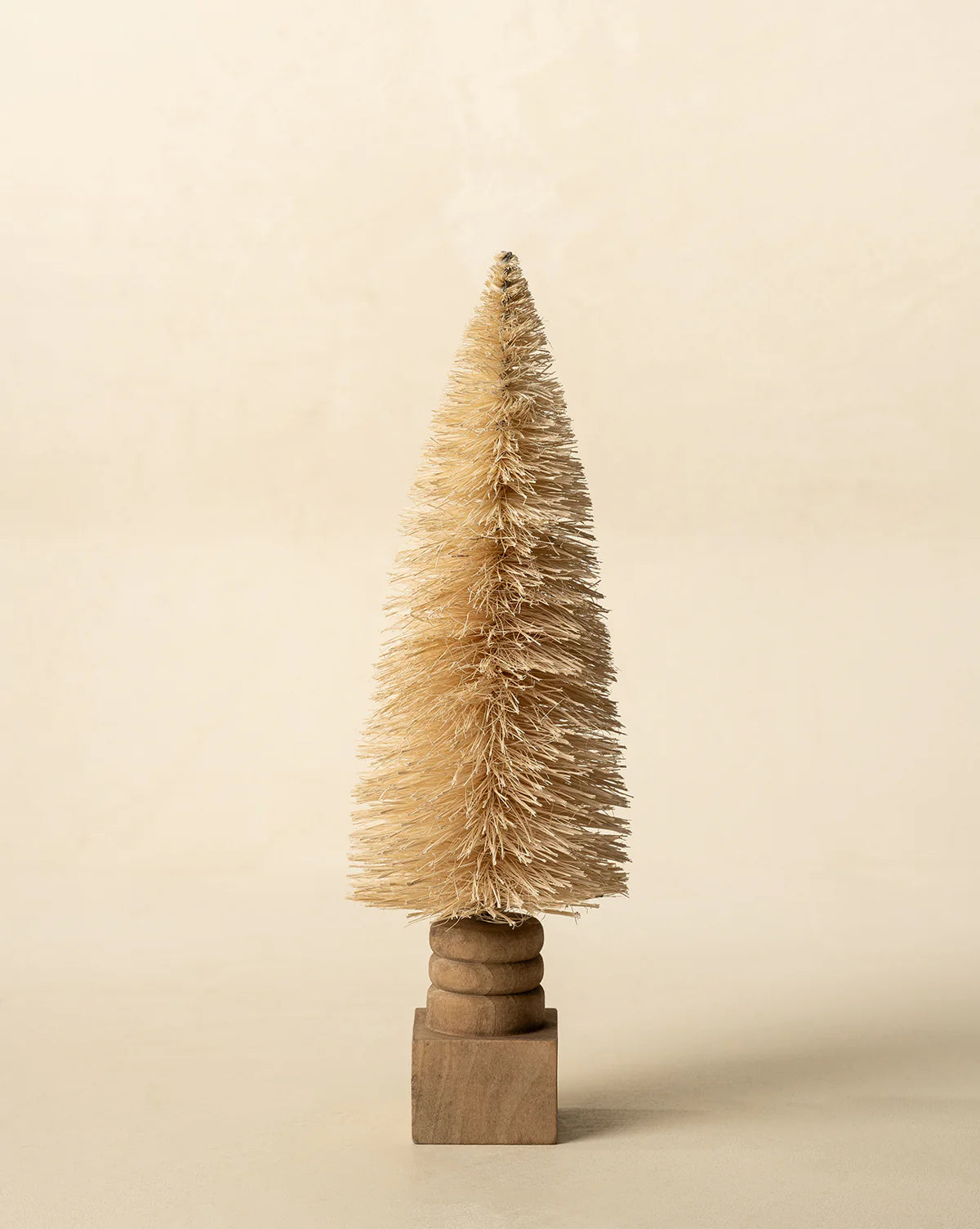 Sisal Bottle Brush Tree with Carved Base