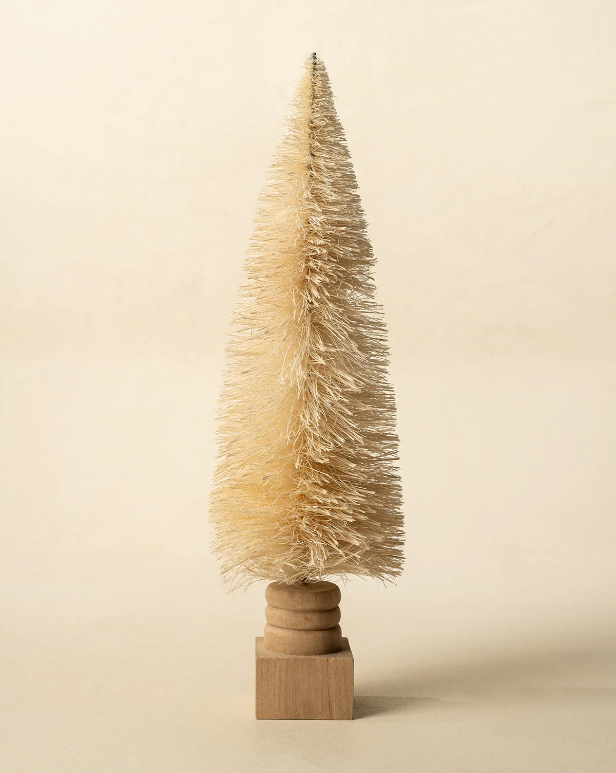 Sisal Bottle Brush Tree with Carved Base