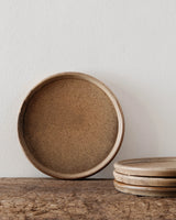 Stoneware Plate, Reactive Glaze, Brown