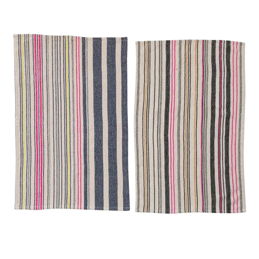 Neon Striped Hand Towel