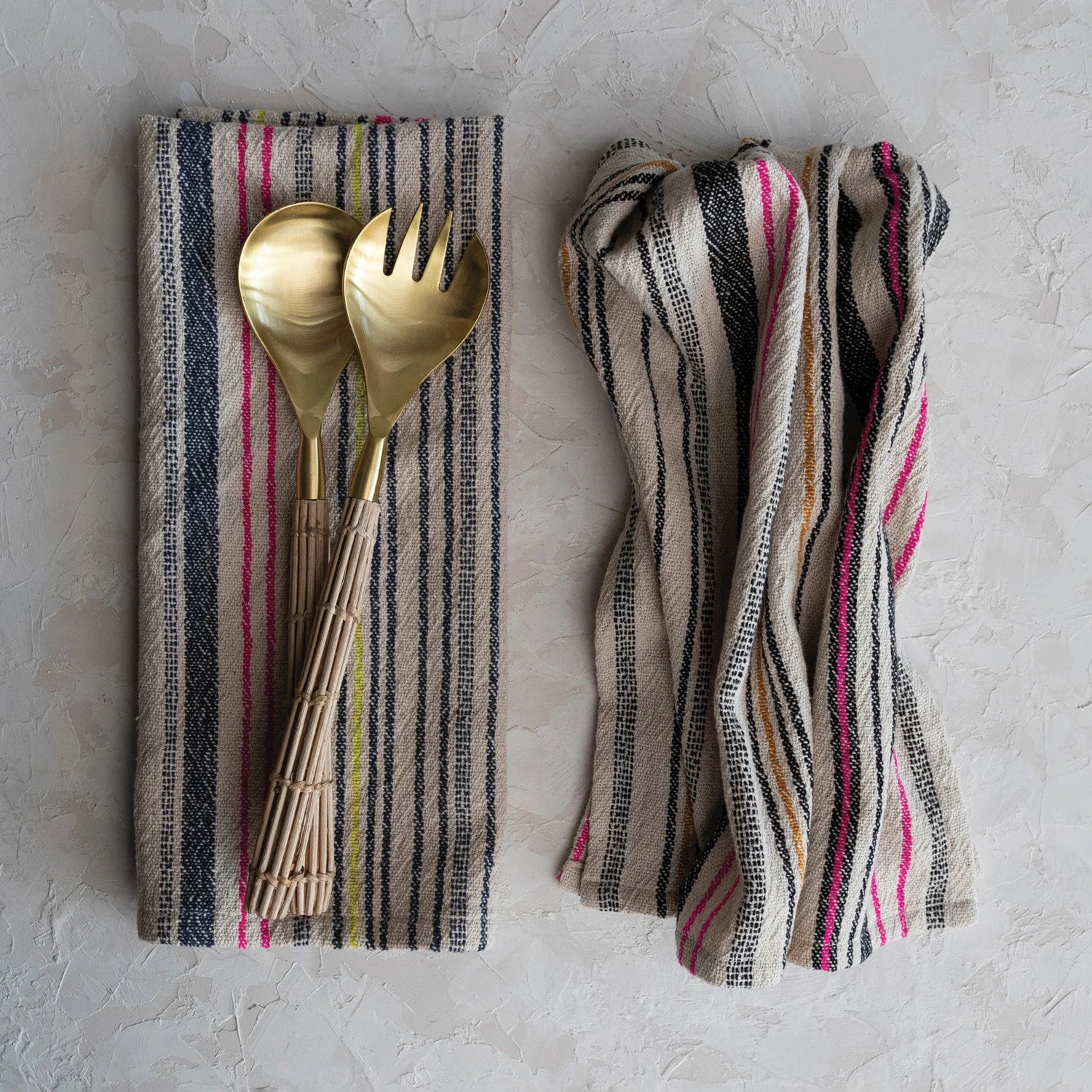 Neon Striped Hand Towel