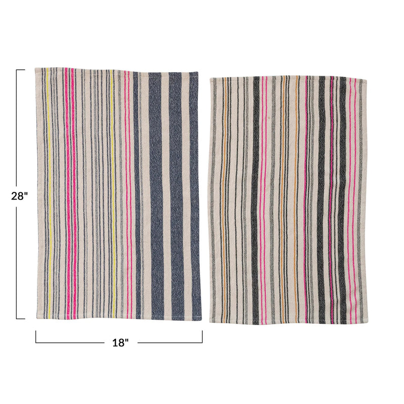 Neon Striped Woven Towel