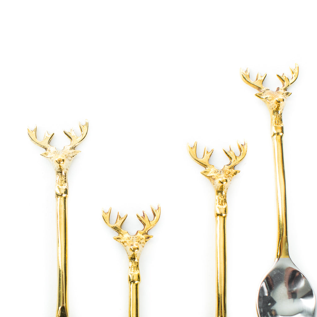 Brass Reindeer Flatware