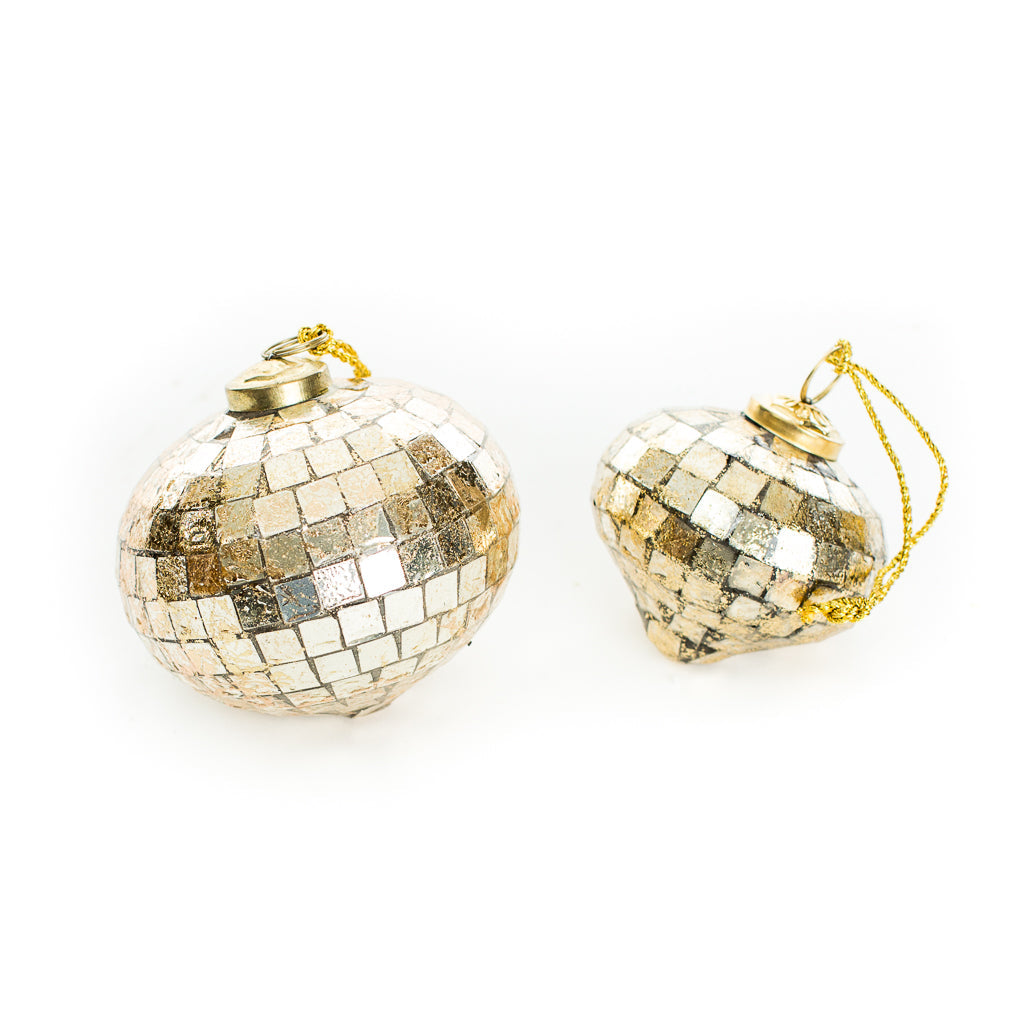 Gold Mosaic Glass Ornament