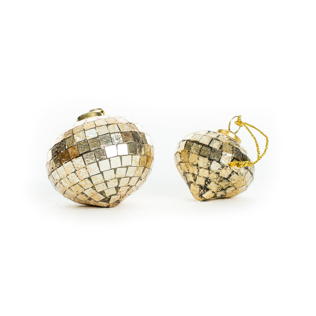 Gold Mosaic Glass Ornament