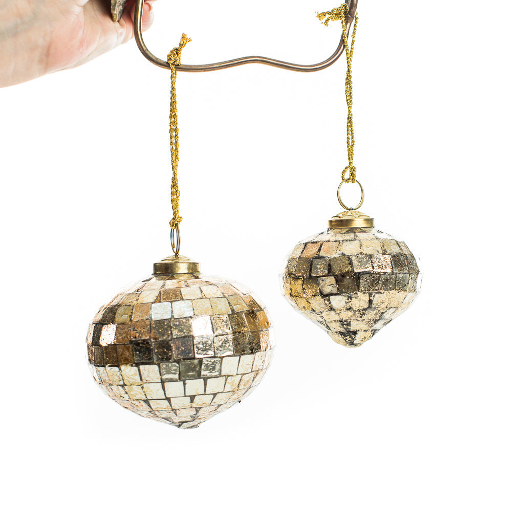 Gold Mosaic Glass Ornament