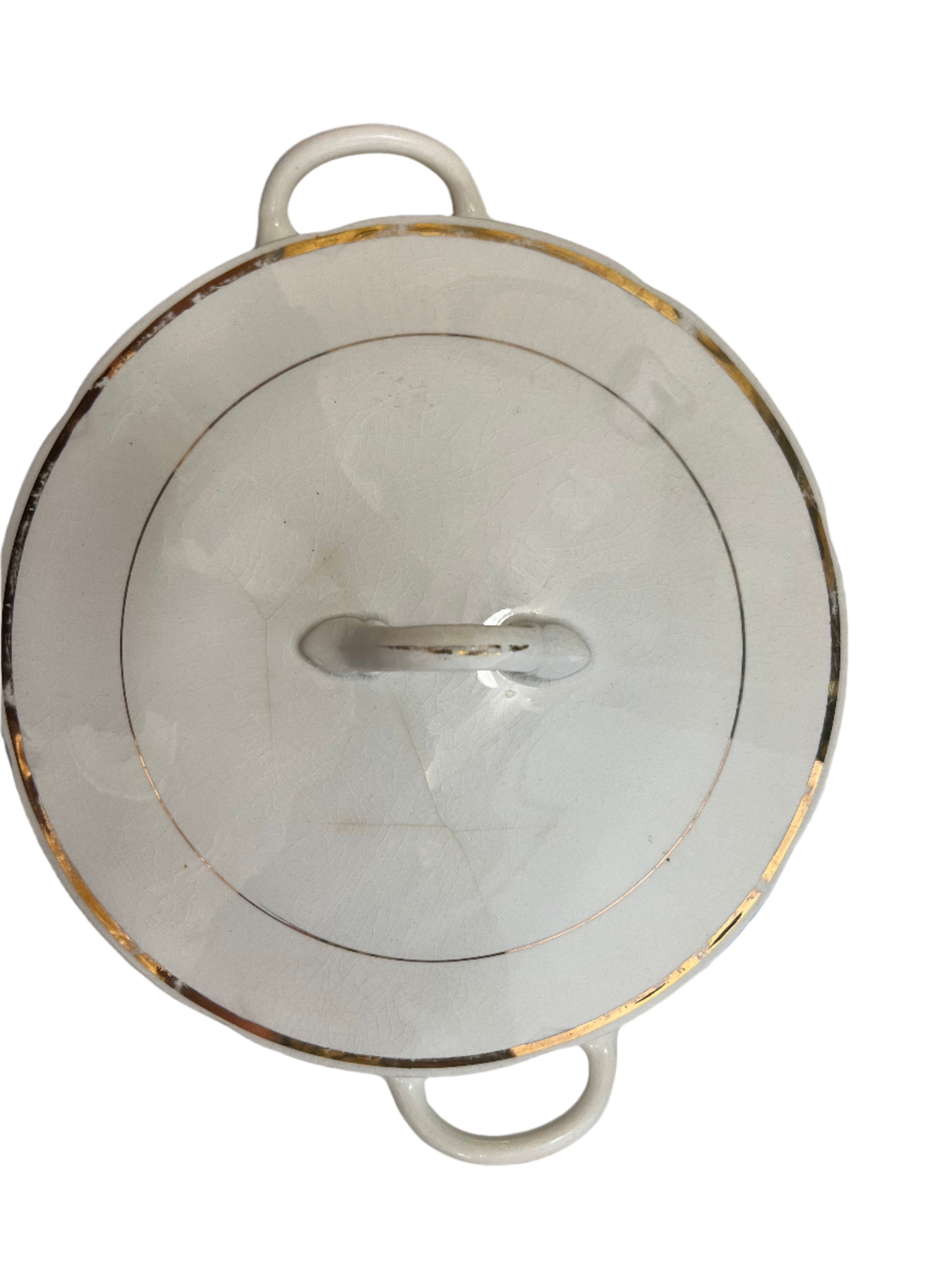 Pope Gosser Gold Rim serving dish