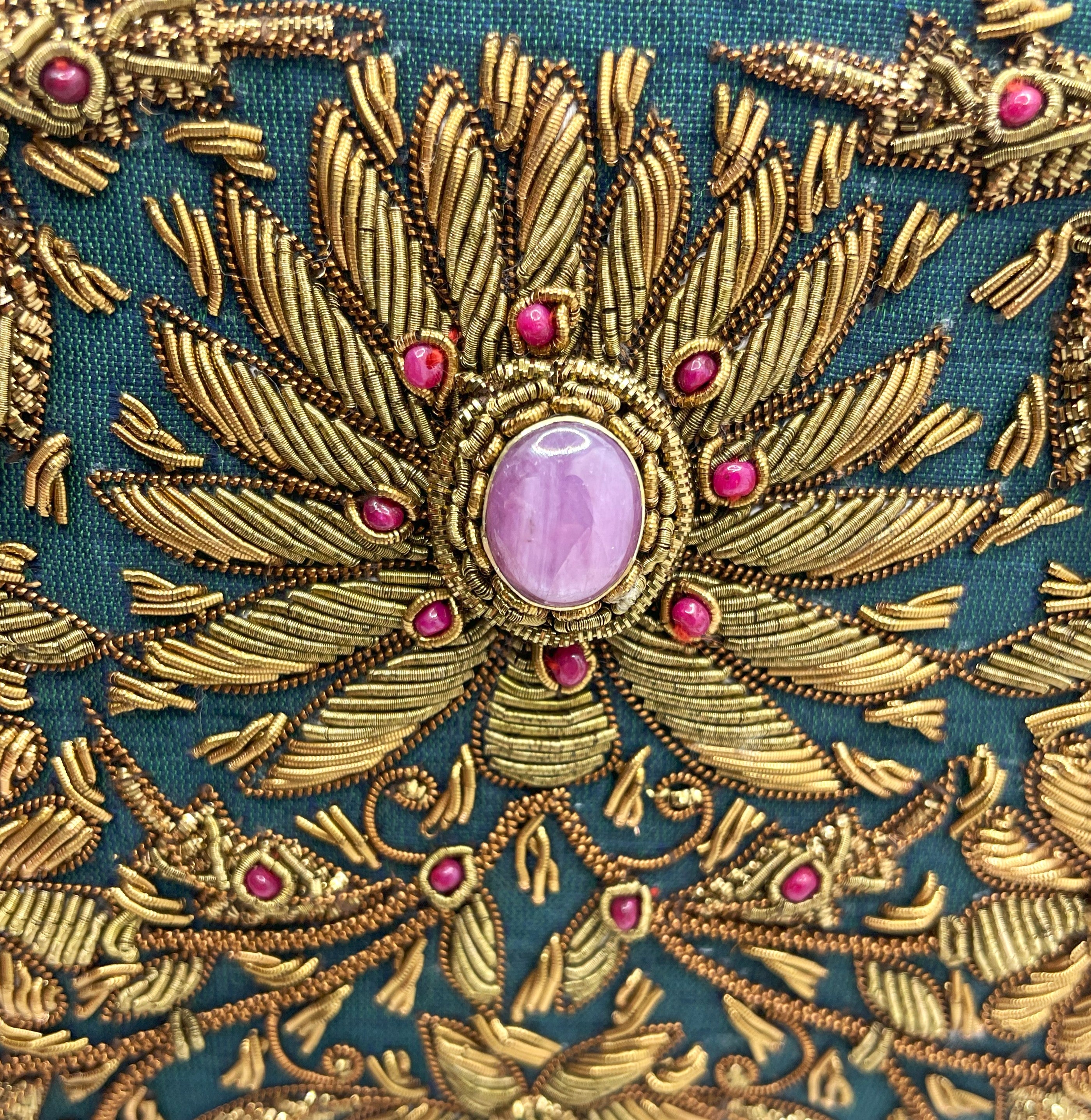 Hunter Green Silk Boat Clutch