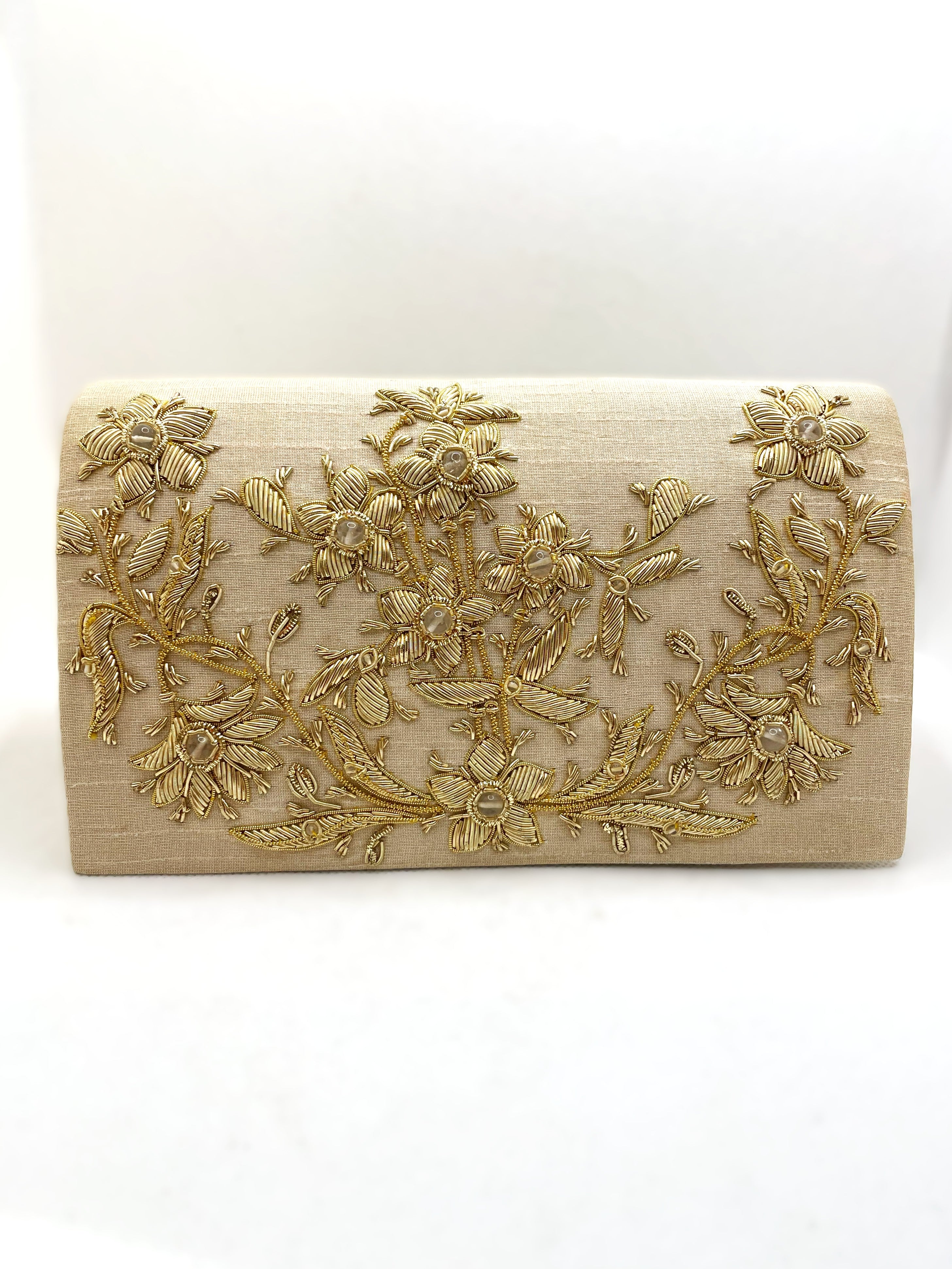 Gold Silk Clutch
