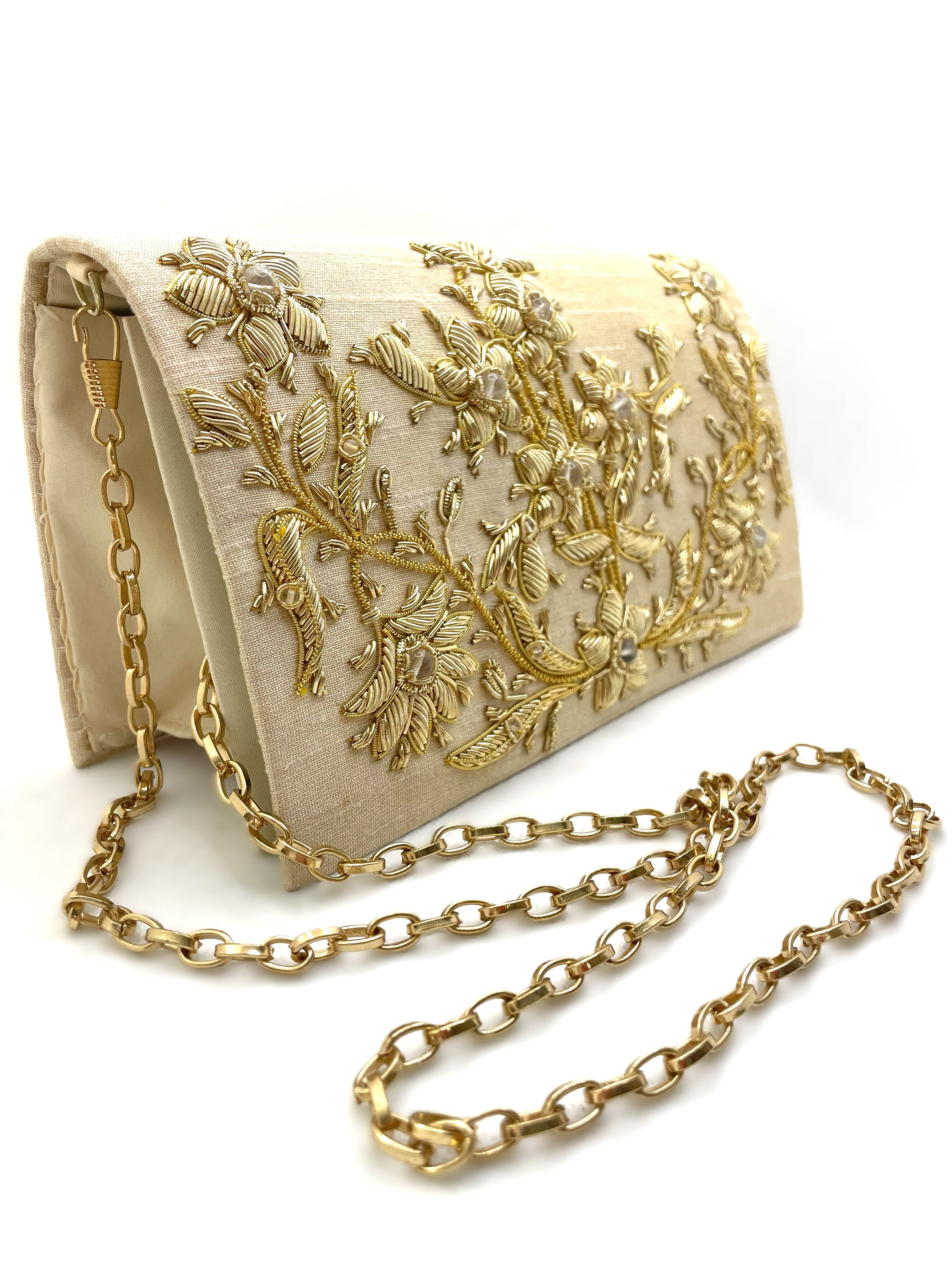 Gold Silk Clutch