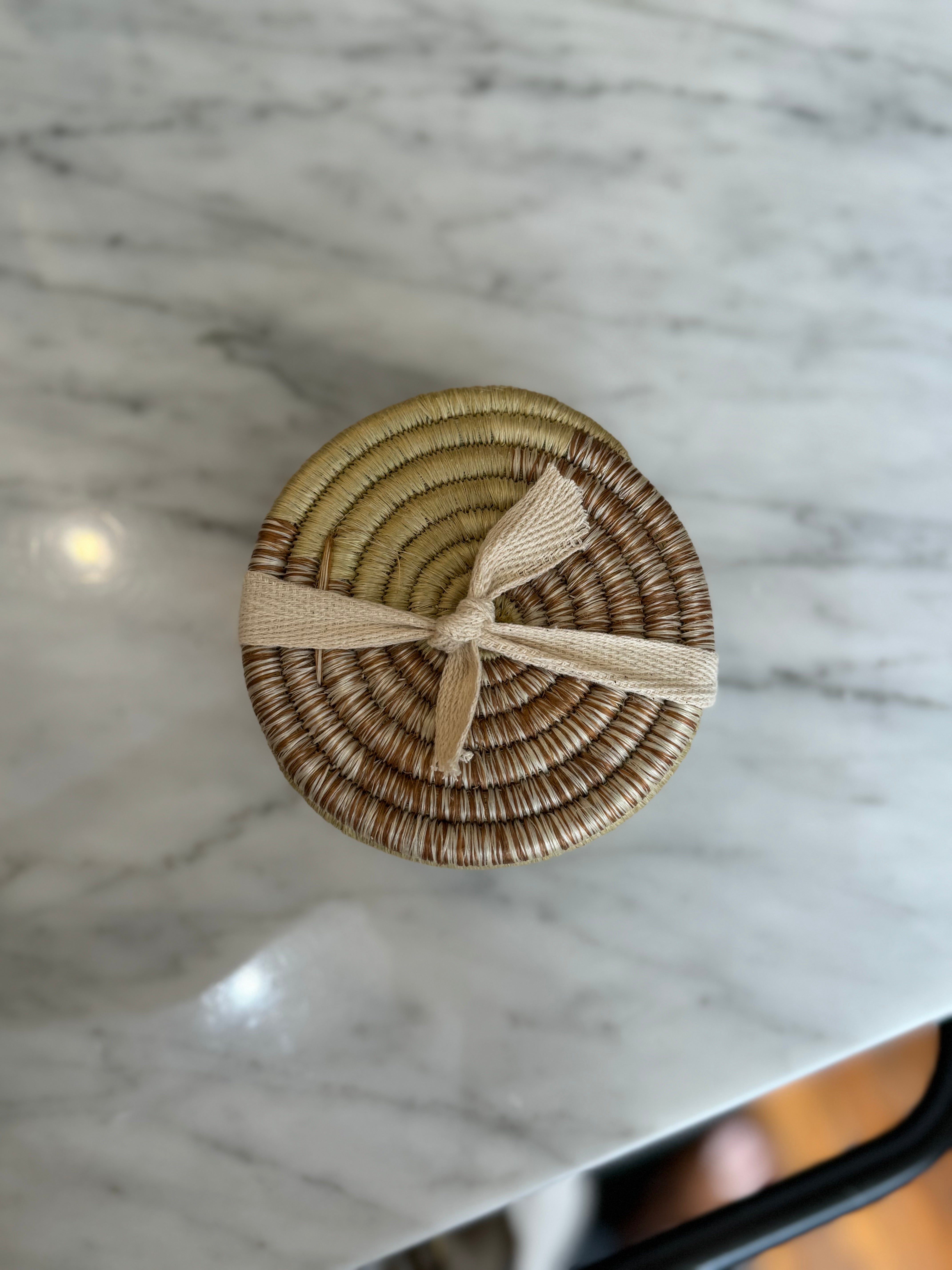 Hand woven coasters from Ghana