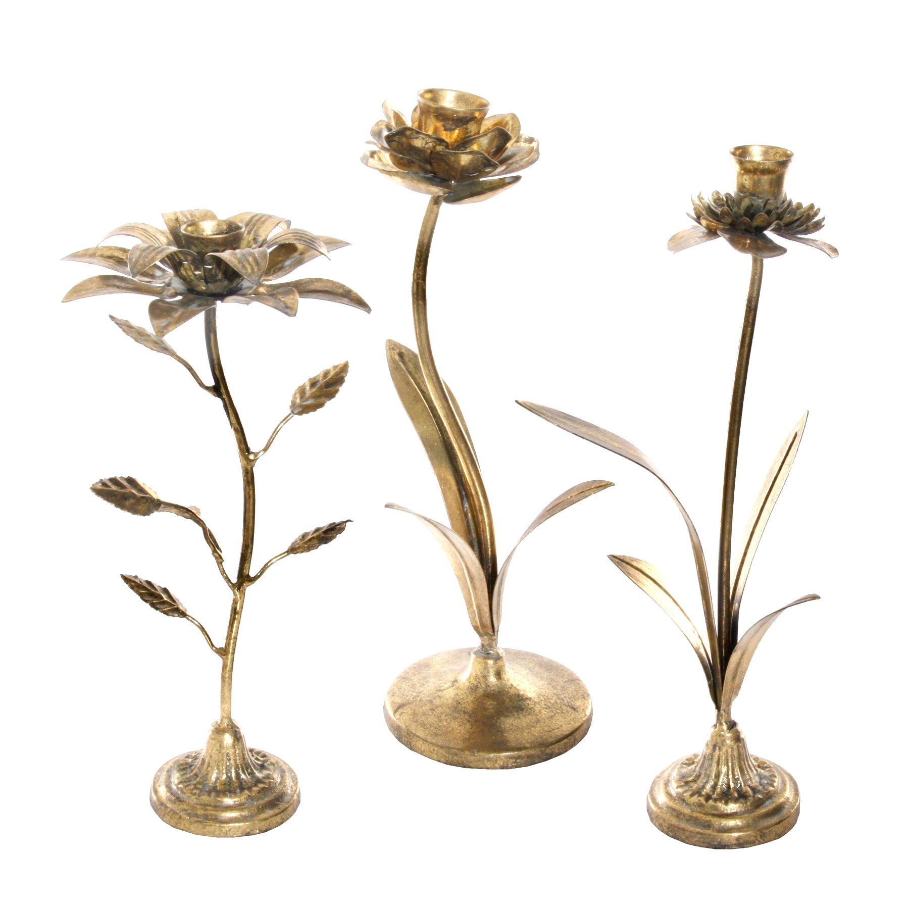 Brass Flower Candleholder