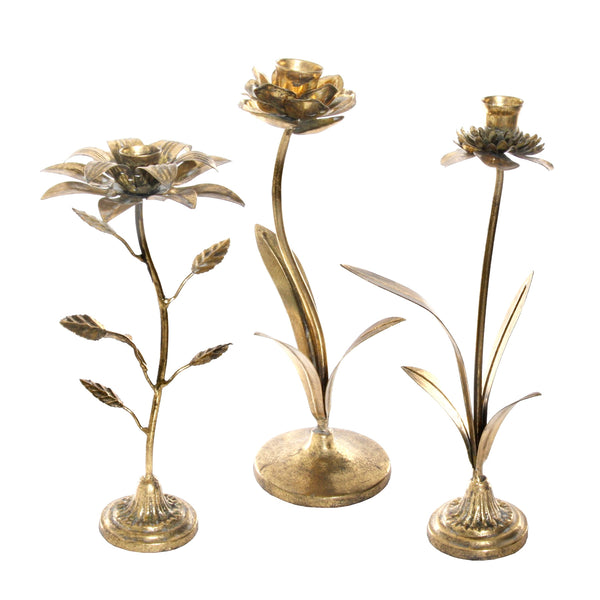 Brass Flower Candleholder (3 Styles)