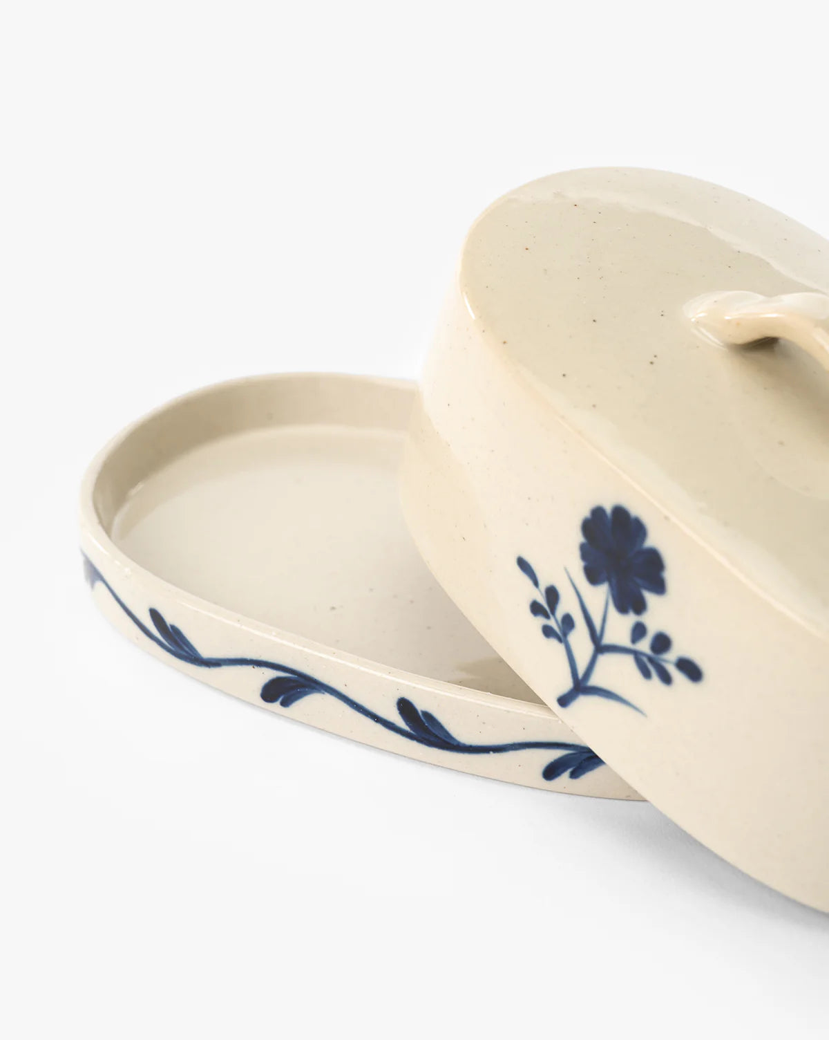 Blue Flower Butter Dish