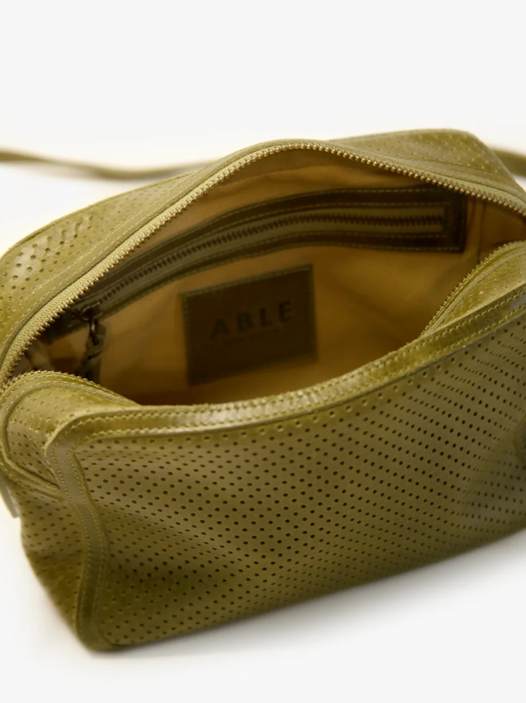 Medium Perforated Zipper Crossbody