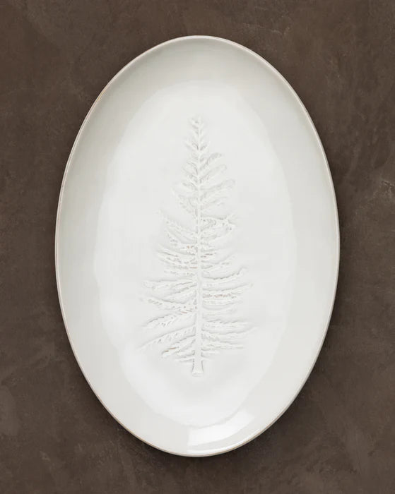 Oval Debossed Pine Tree Platter