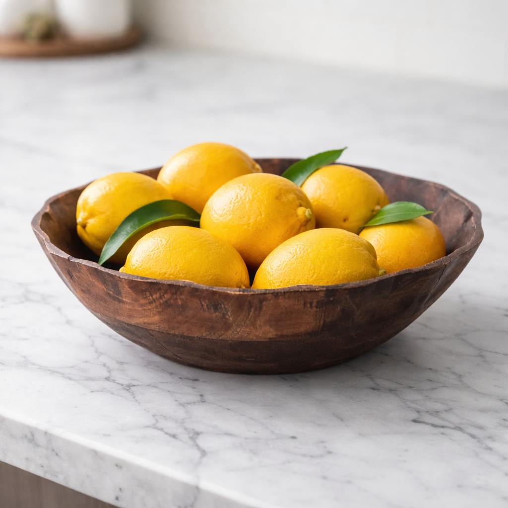 Mango Wood Scalloped Bowl