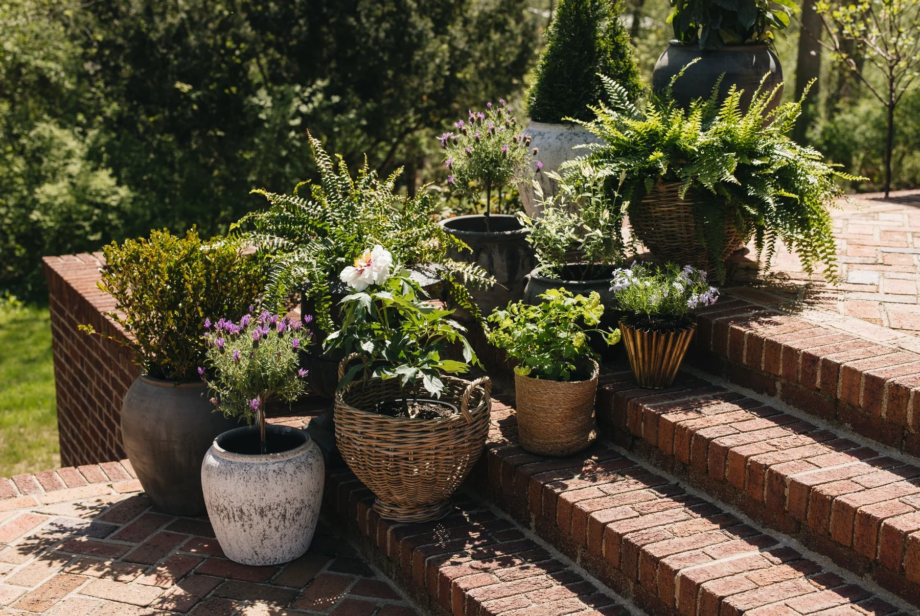 Fluted Brass Planter