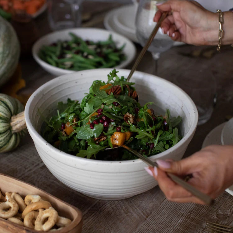 Deep Salad Speckled Ceramic Bowl