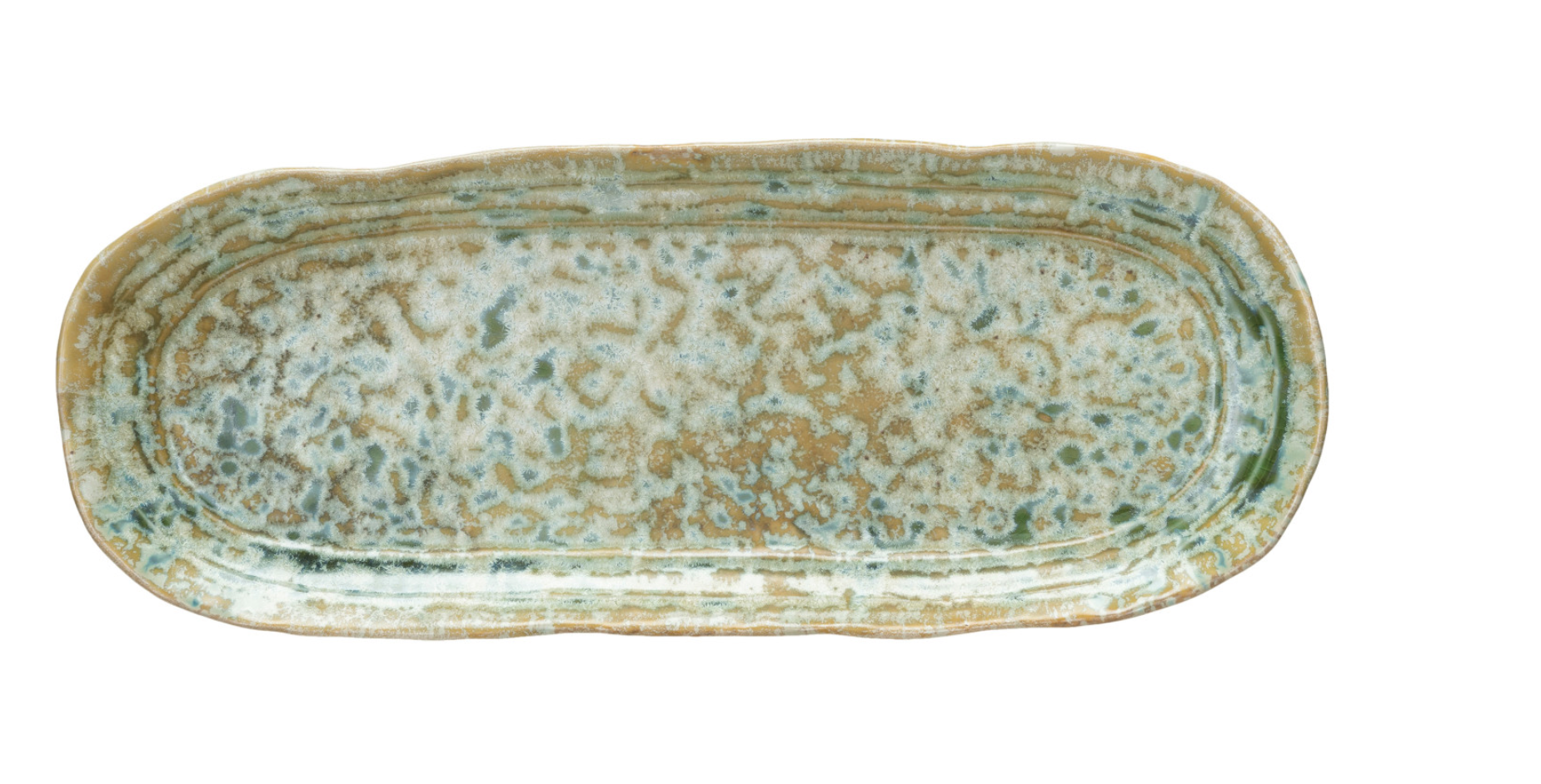 Green Stoneware Platter