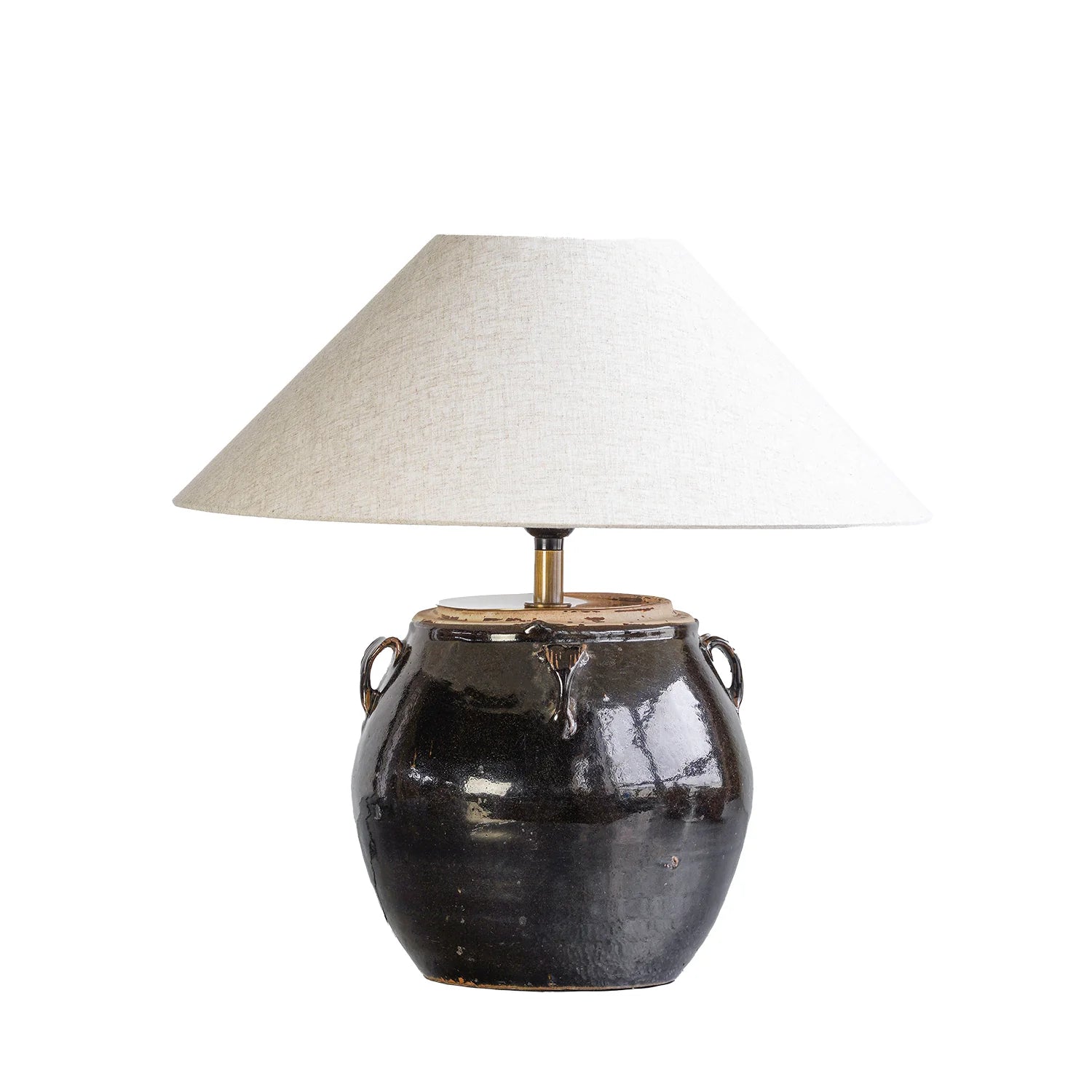 Glazed Handled Pot Table Lamp