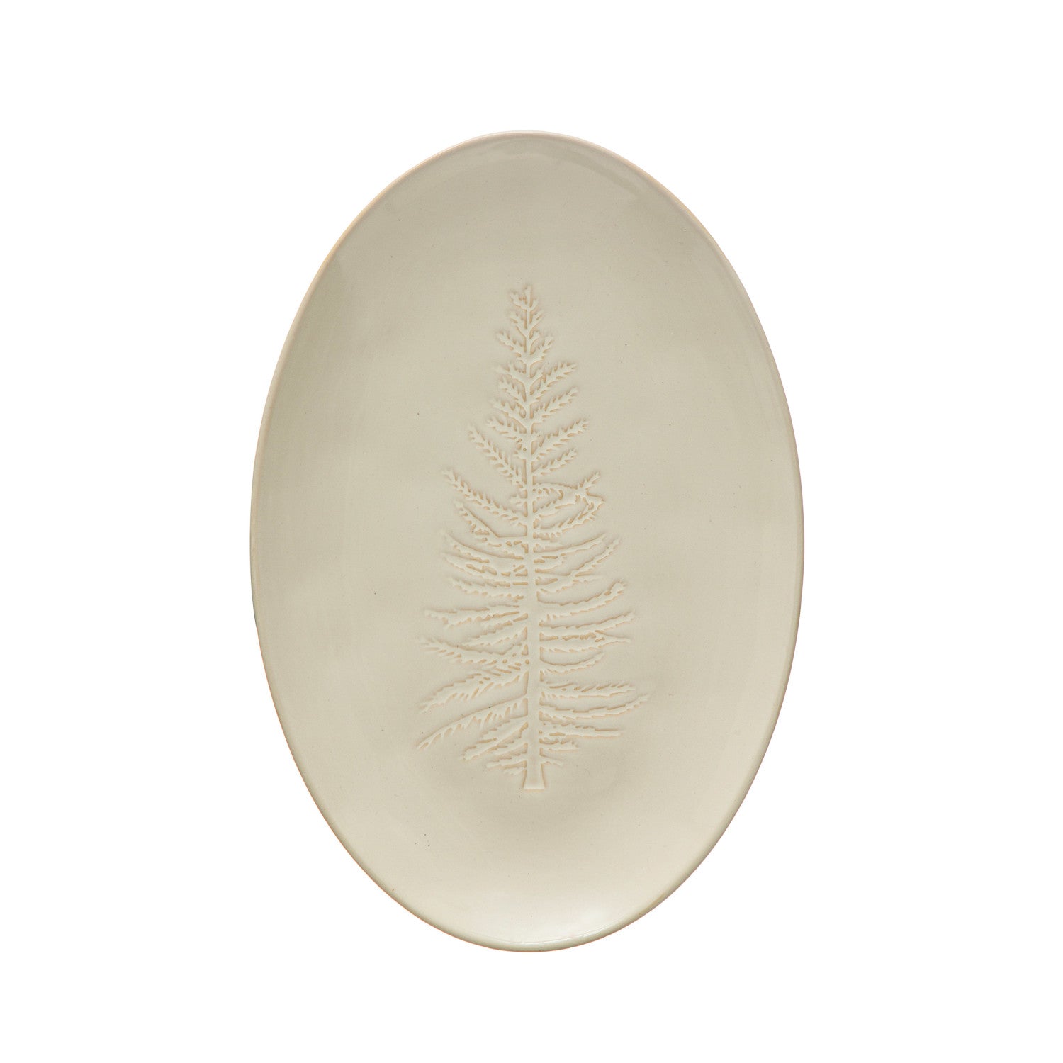 Oval Debossed Pine Tree Platter