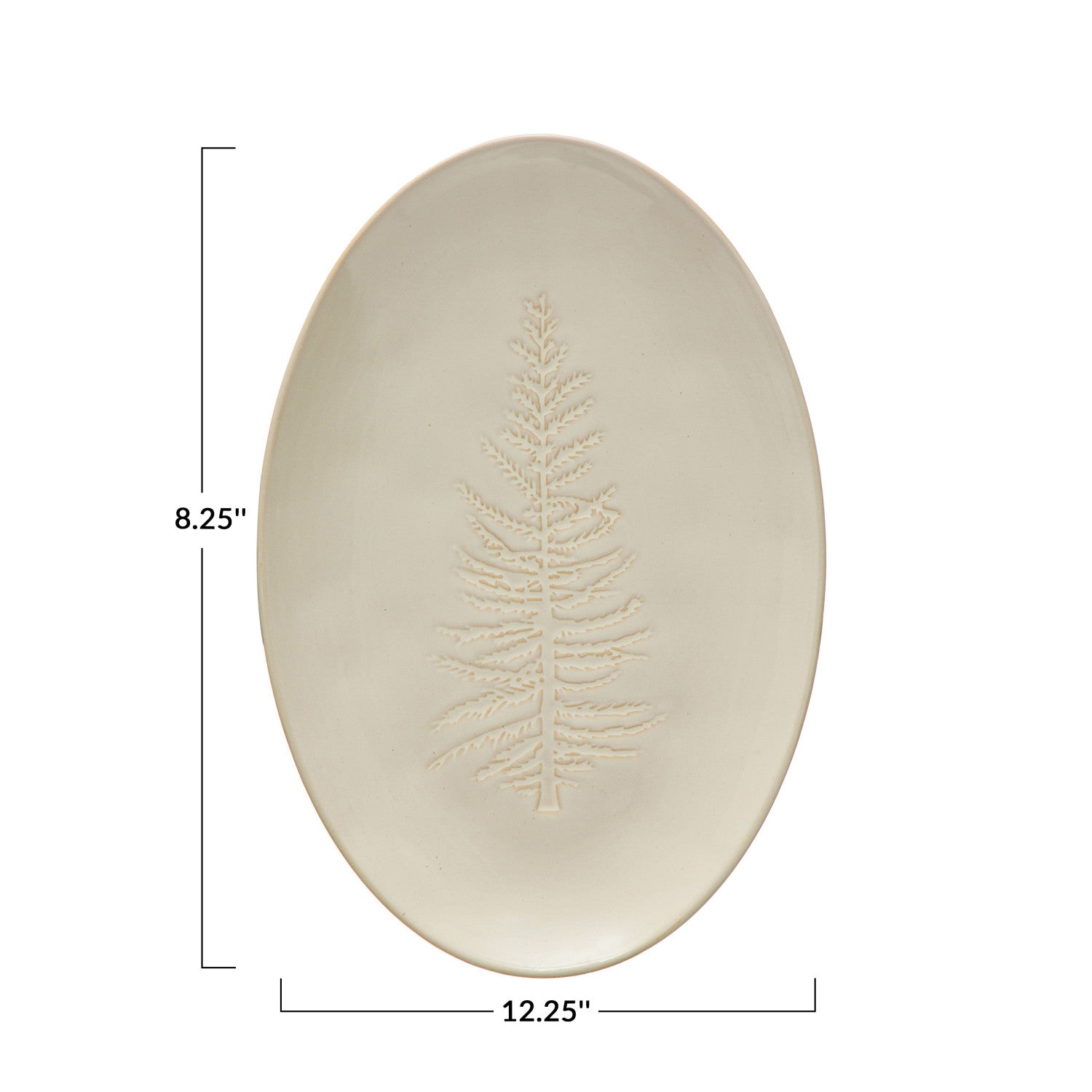 Oval Debossed Pine Tree Platter